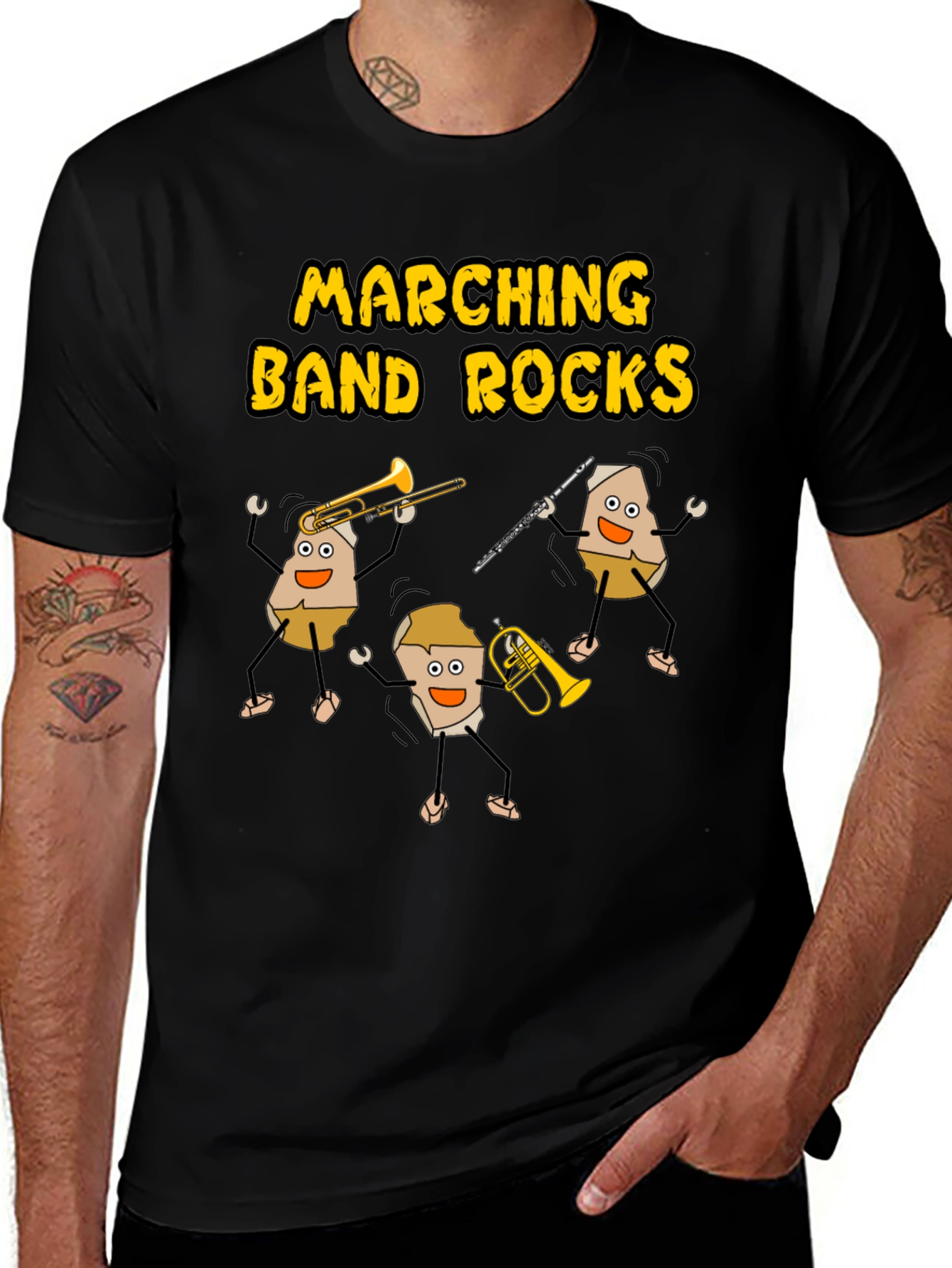 Marching Band Rocks Graphic T-Shirt