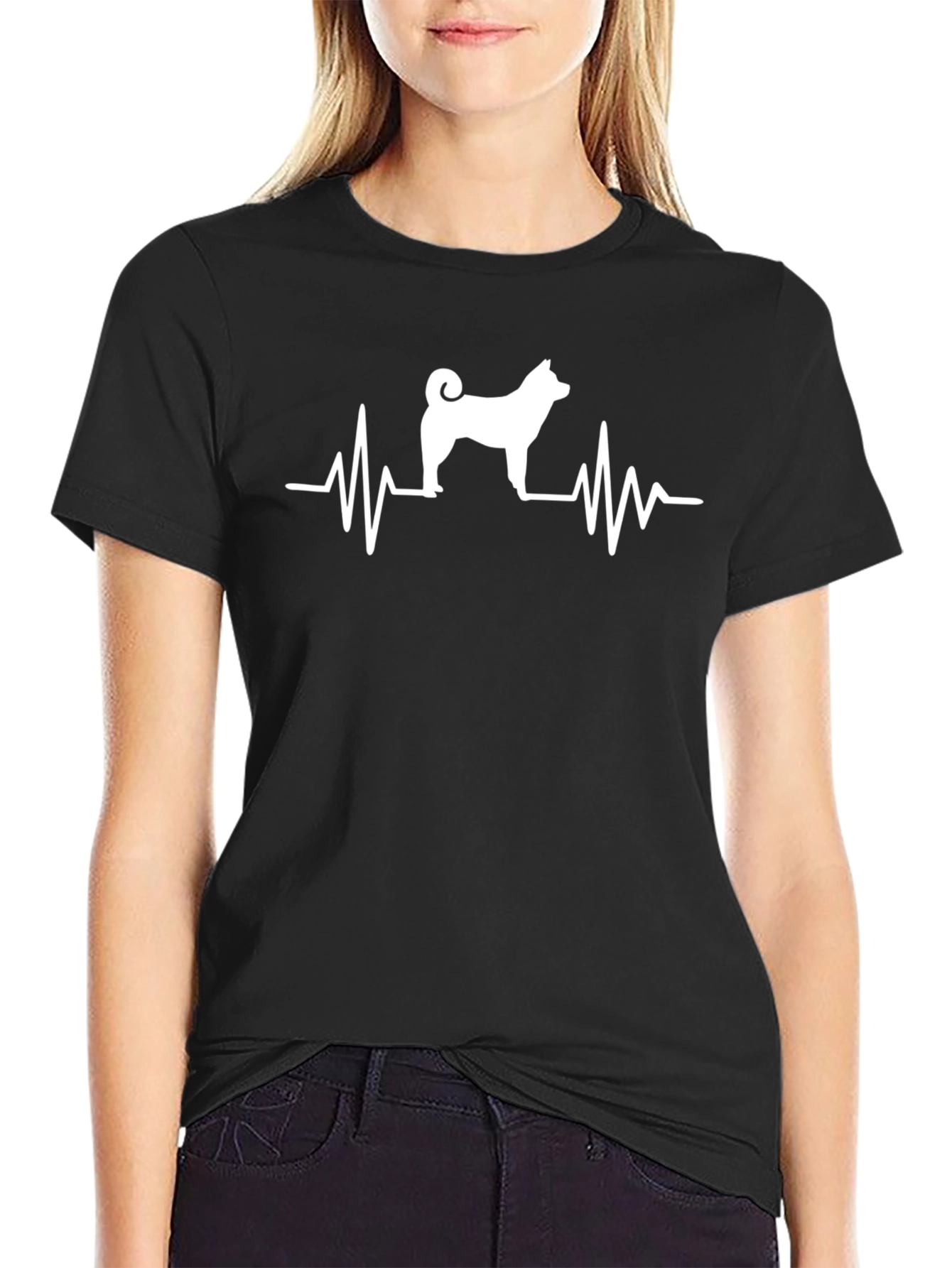Akita Heartbeat T-Shirt - Dog Lover Tee
