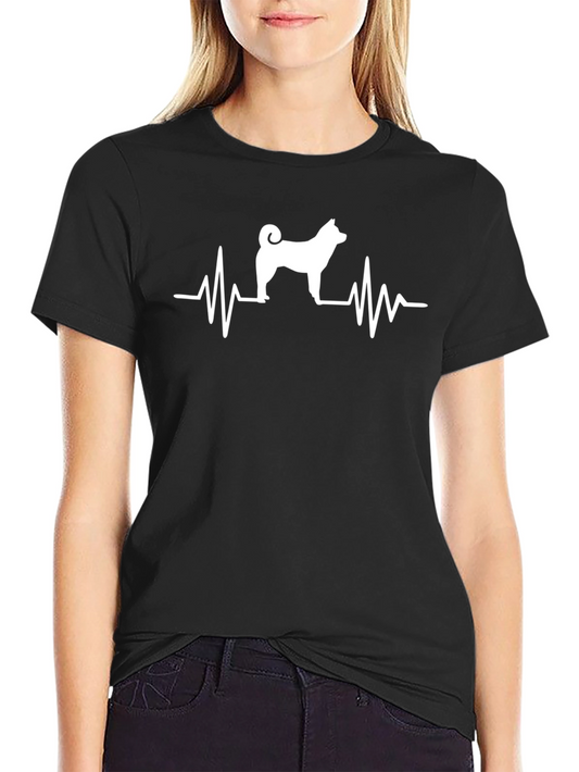 Akita Heartbeat T-Shirt - Dog Lover Tee