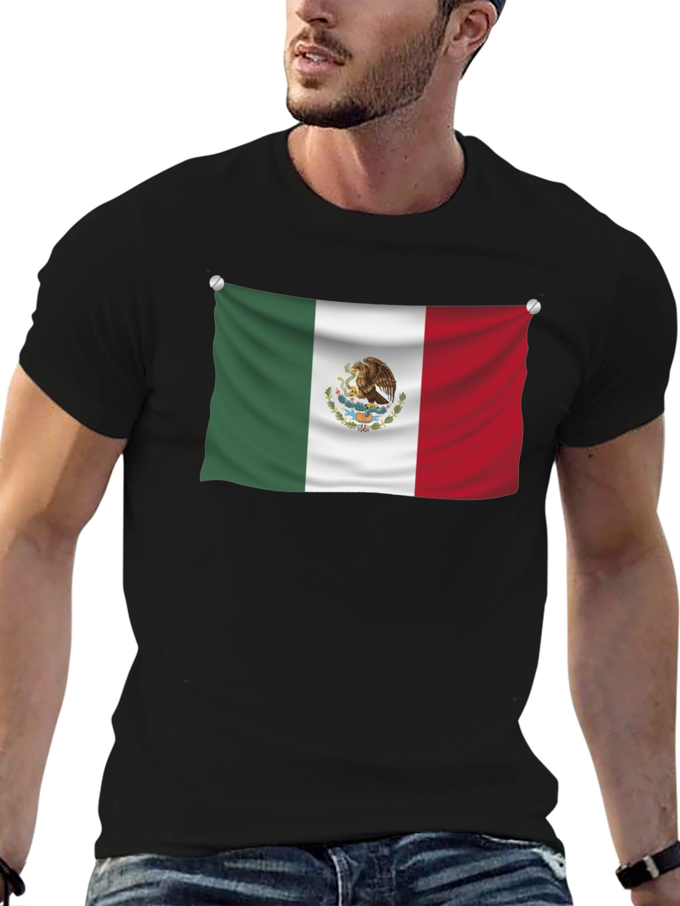 Mexican Flag Graphic Tee - Black