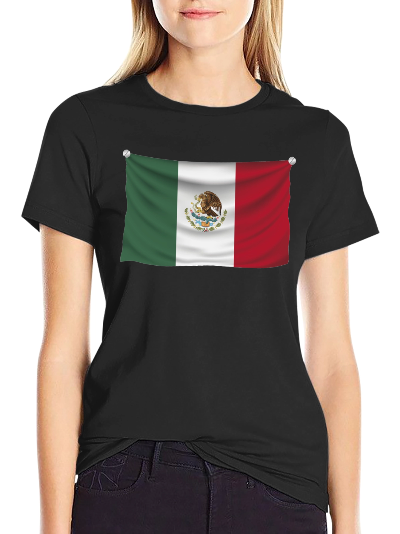 Mexican Flag Graphic Tee - Black