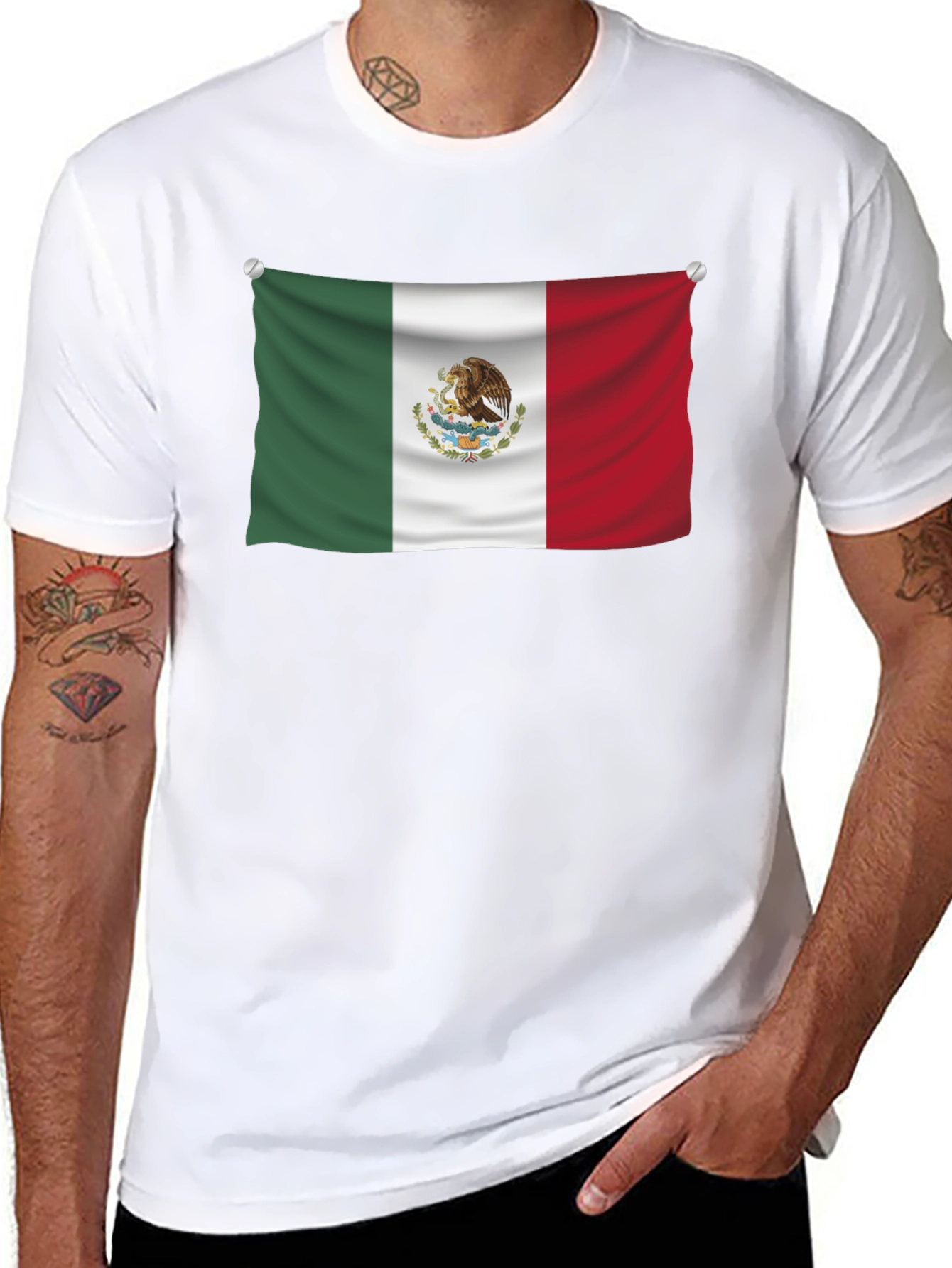 Mexican Flag Graphic Tee - Black