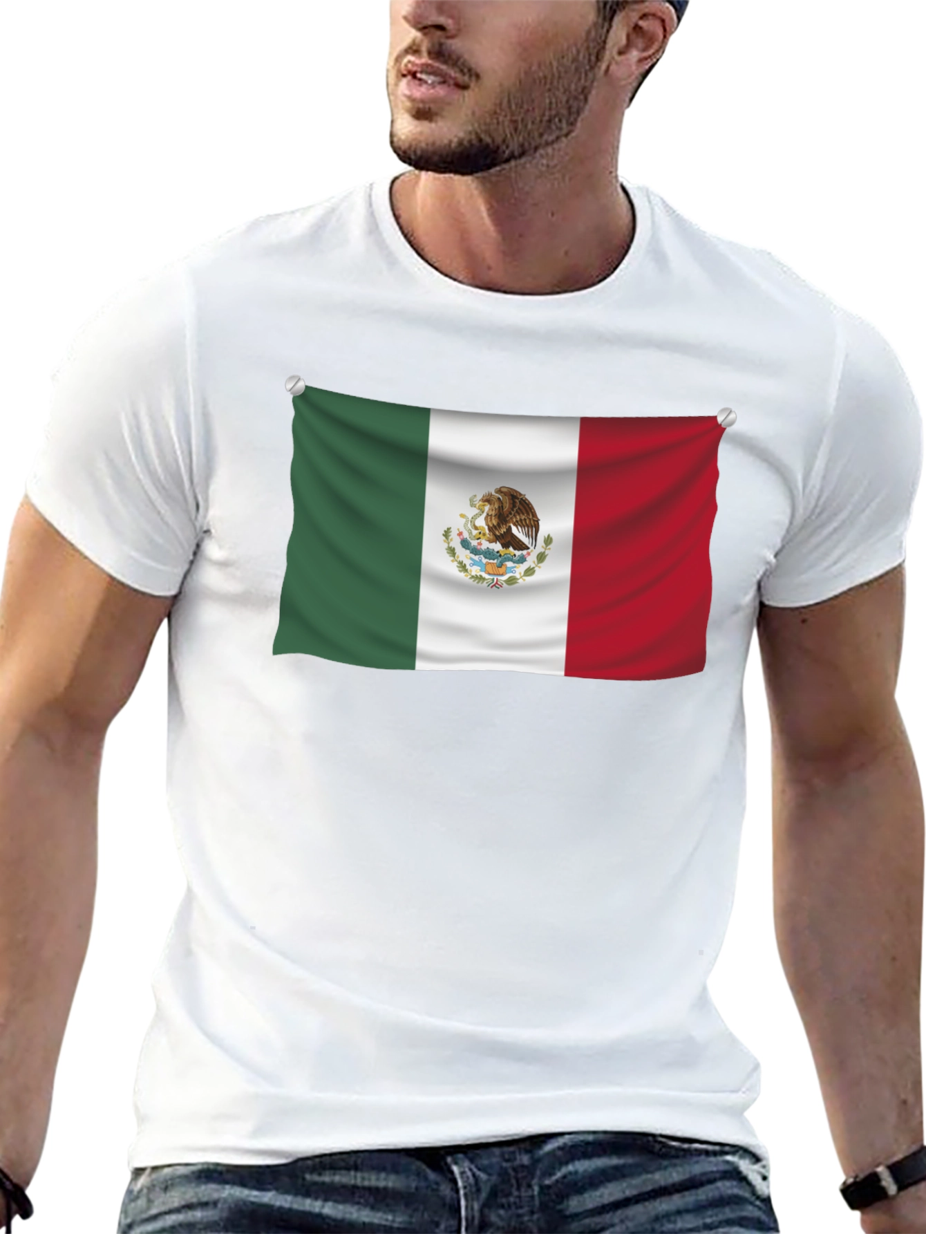 Mexican Flag Graphic Tee - Black