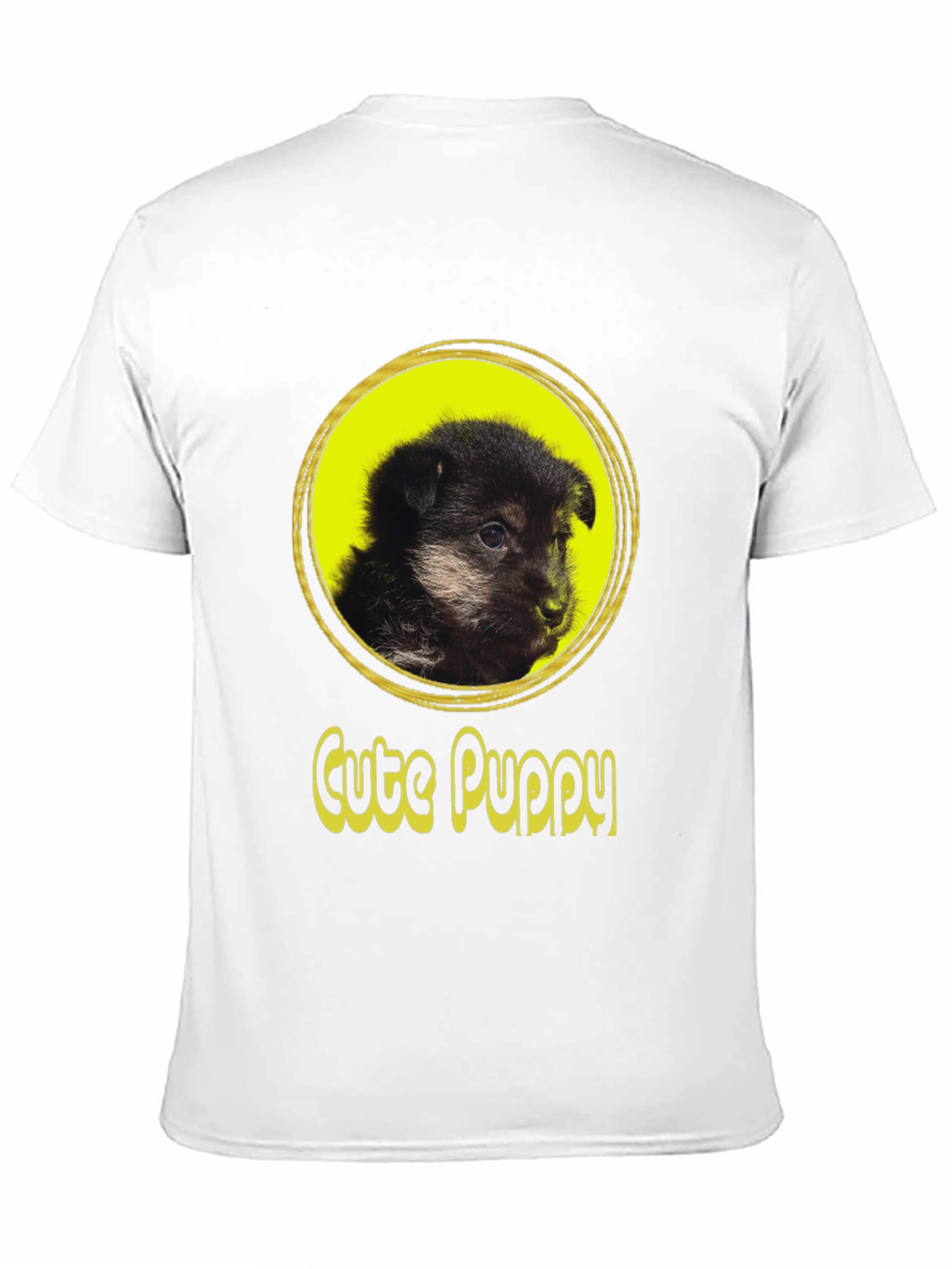 Cute Puppy Graphic T-Shirt - Black Cotton Tee