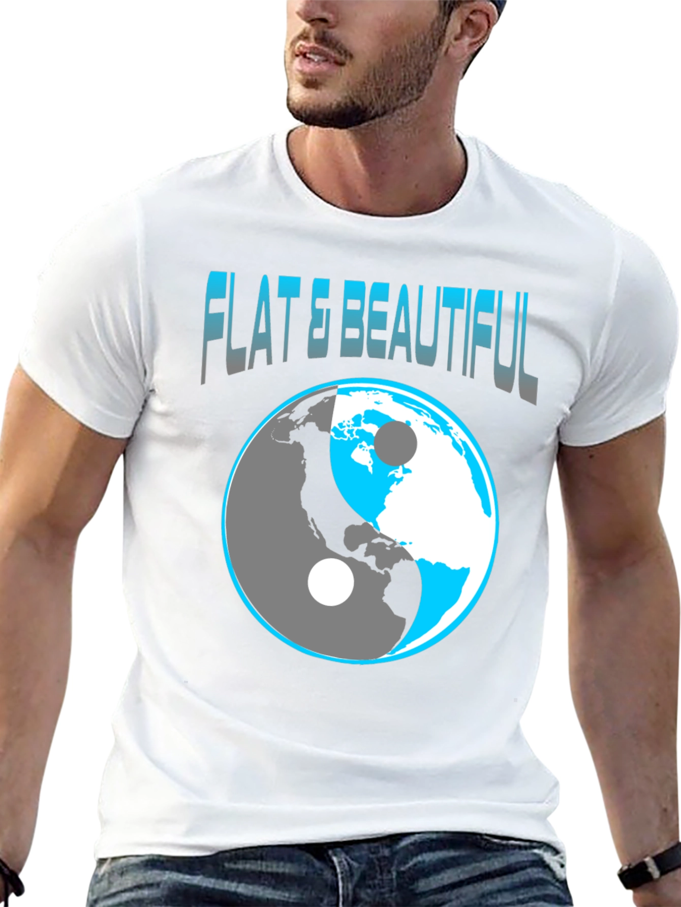Flat & Beautiful Yin Yang Earth Graphic Tee
