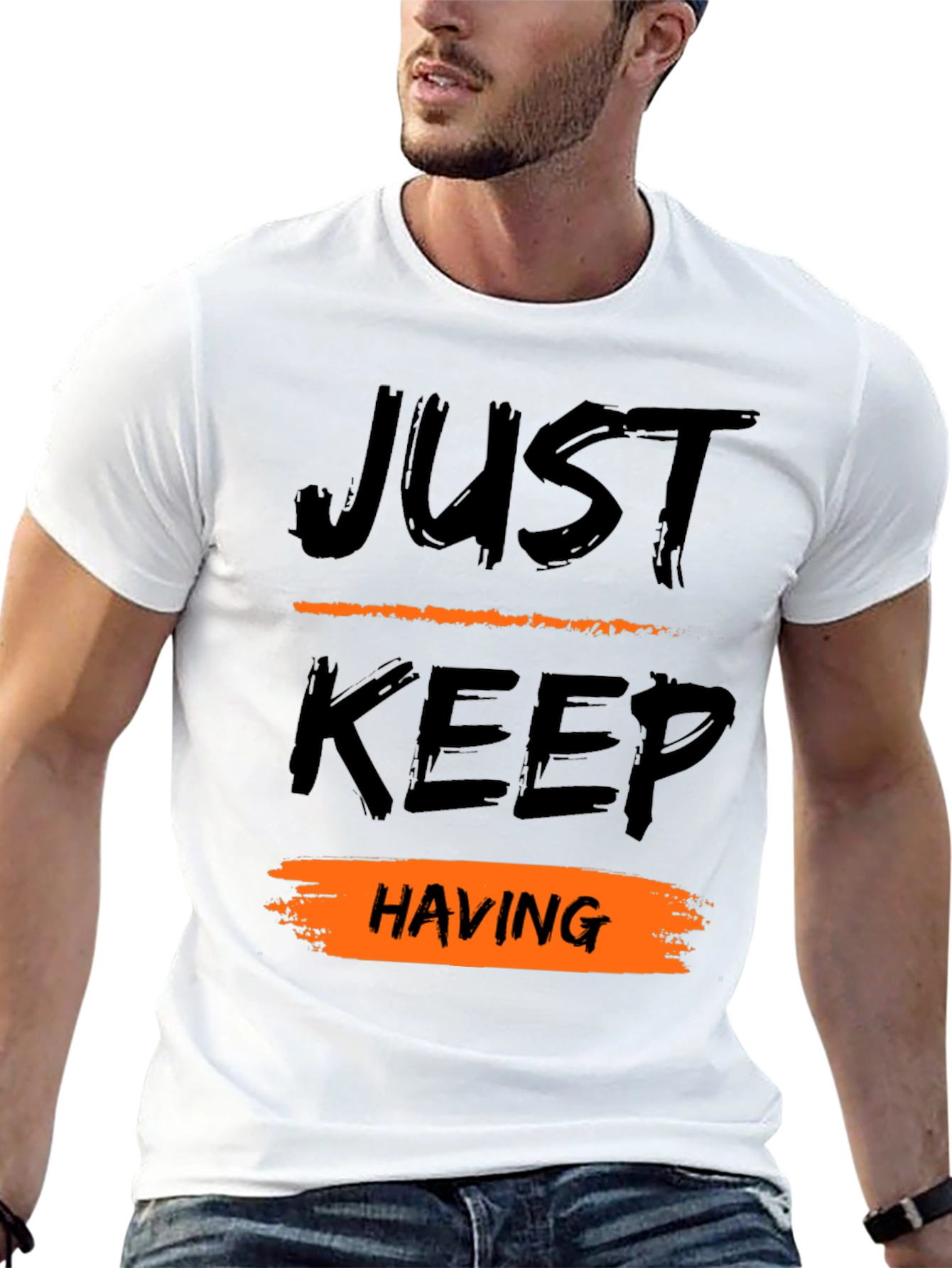 Just Keep Having Fun Black Graphic Tee