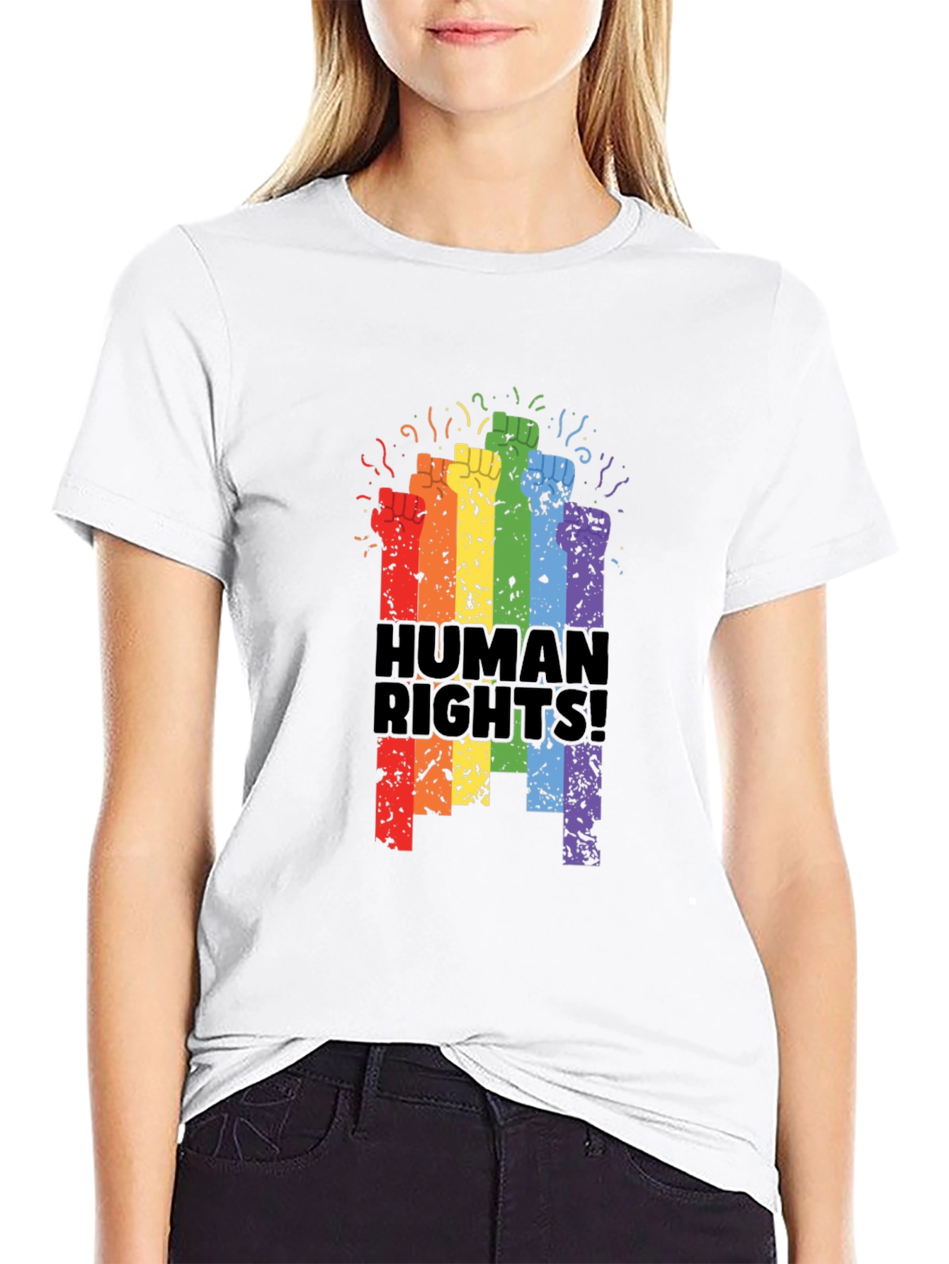 Human Rights Rainbow Fist T-Shirt