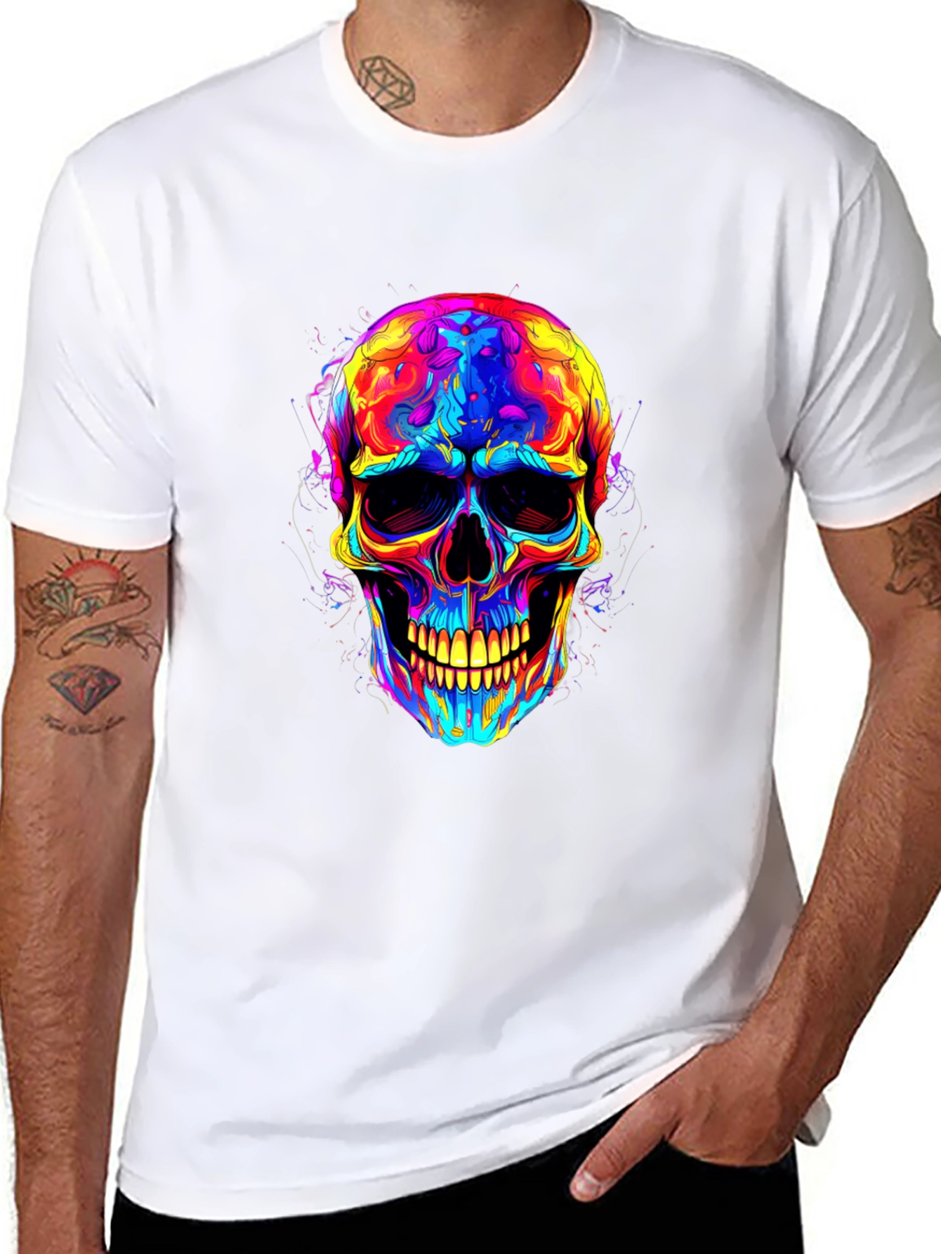 Psychedelic Skull Graphic T-Shirt