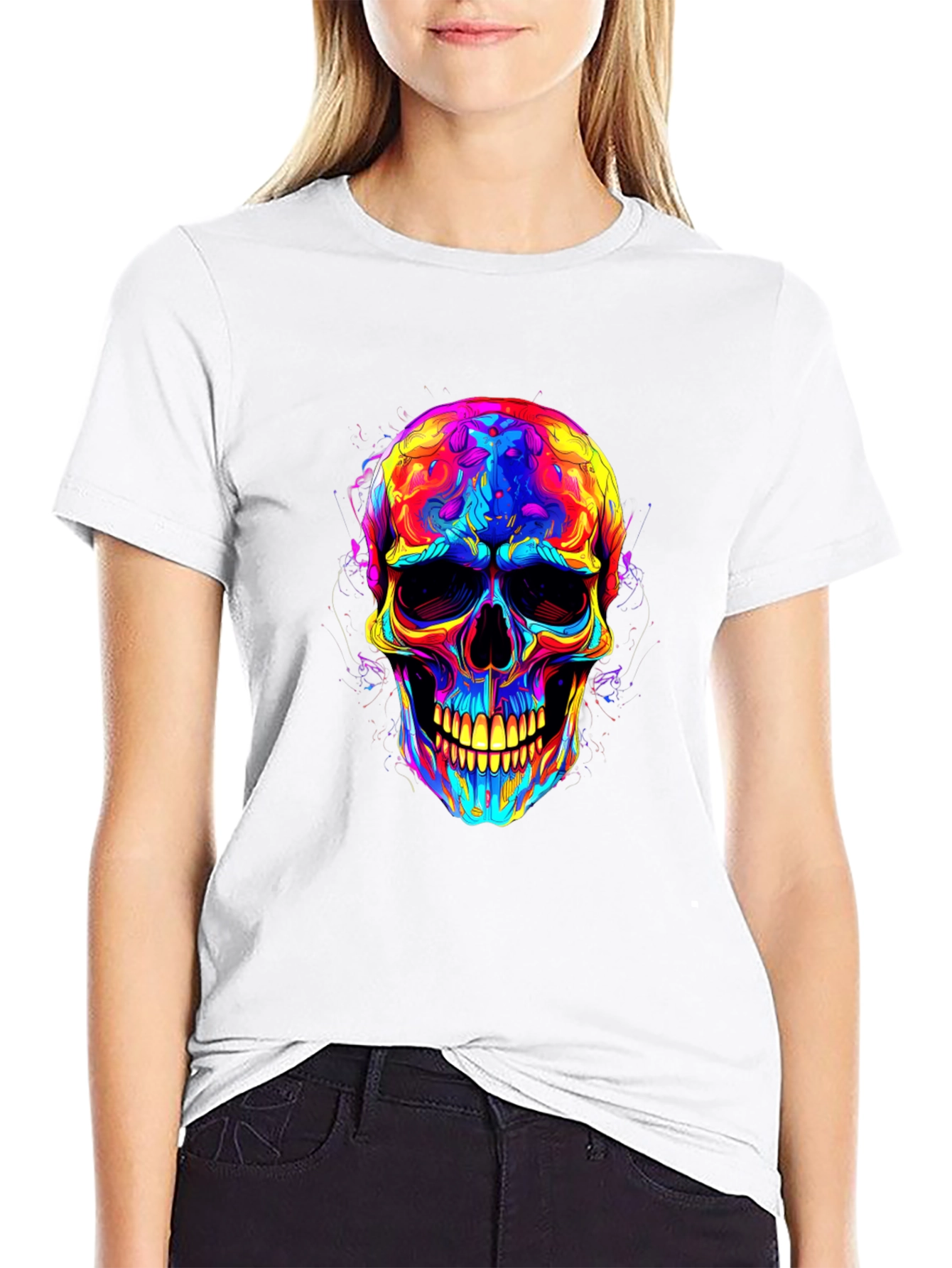 Psychedelic Skull Graphic T-Shirt