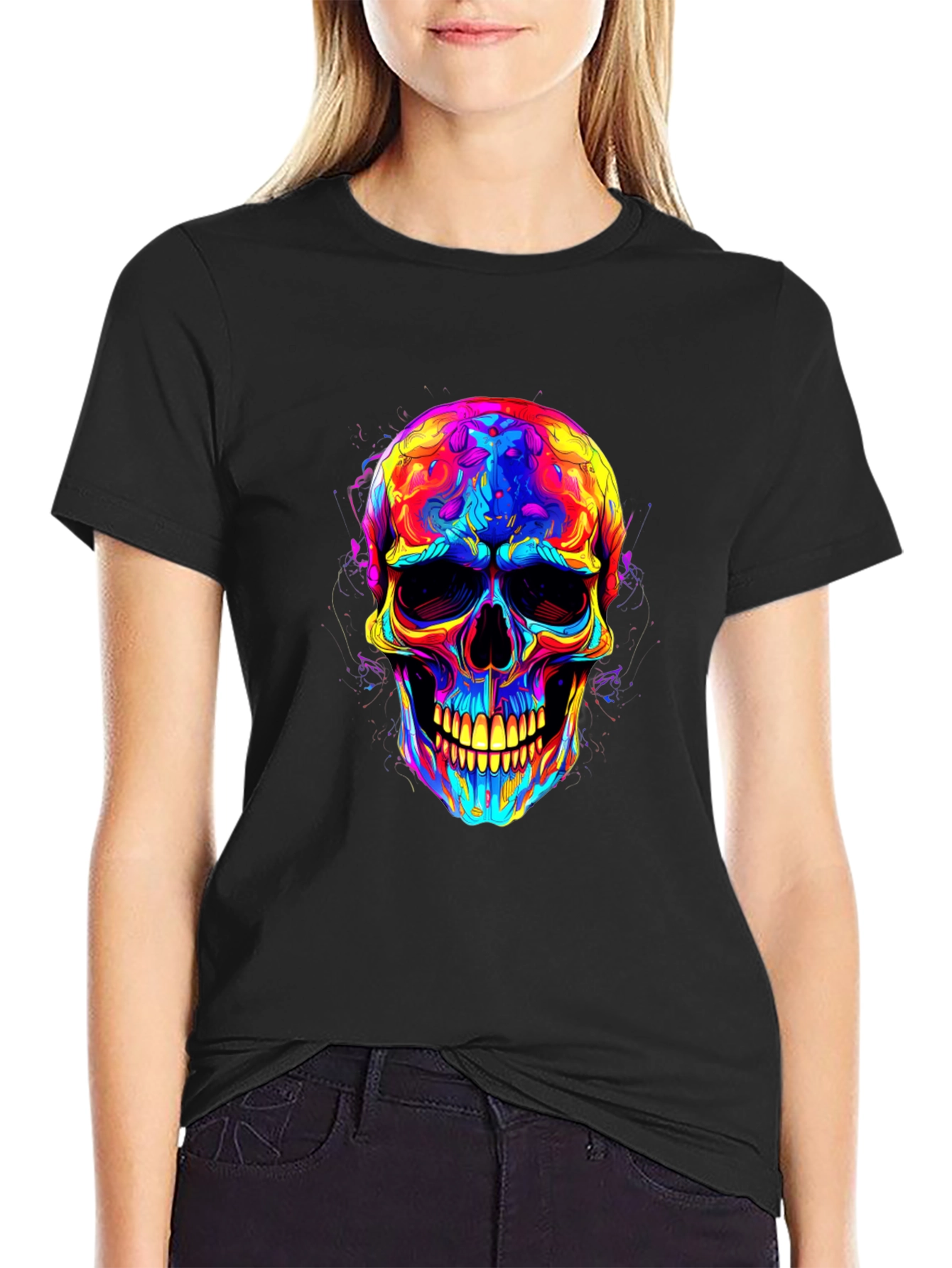 Psychedelic Skull Graphic T-Shirt