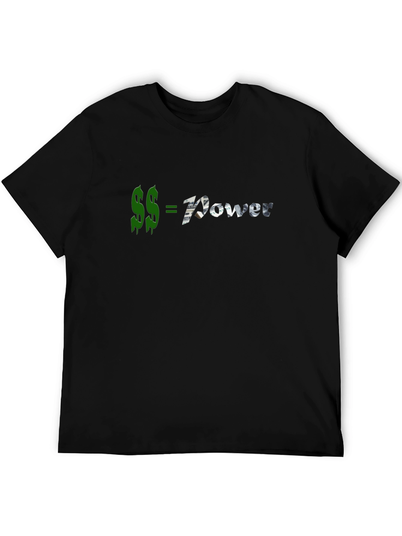 Money Equals Power Black Graphic T-Shirt