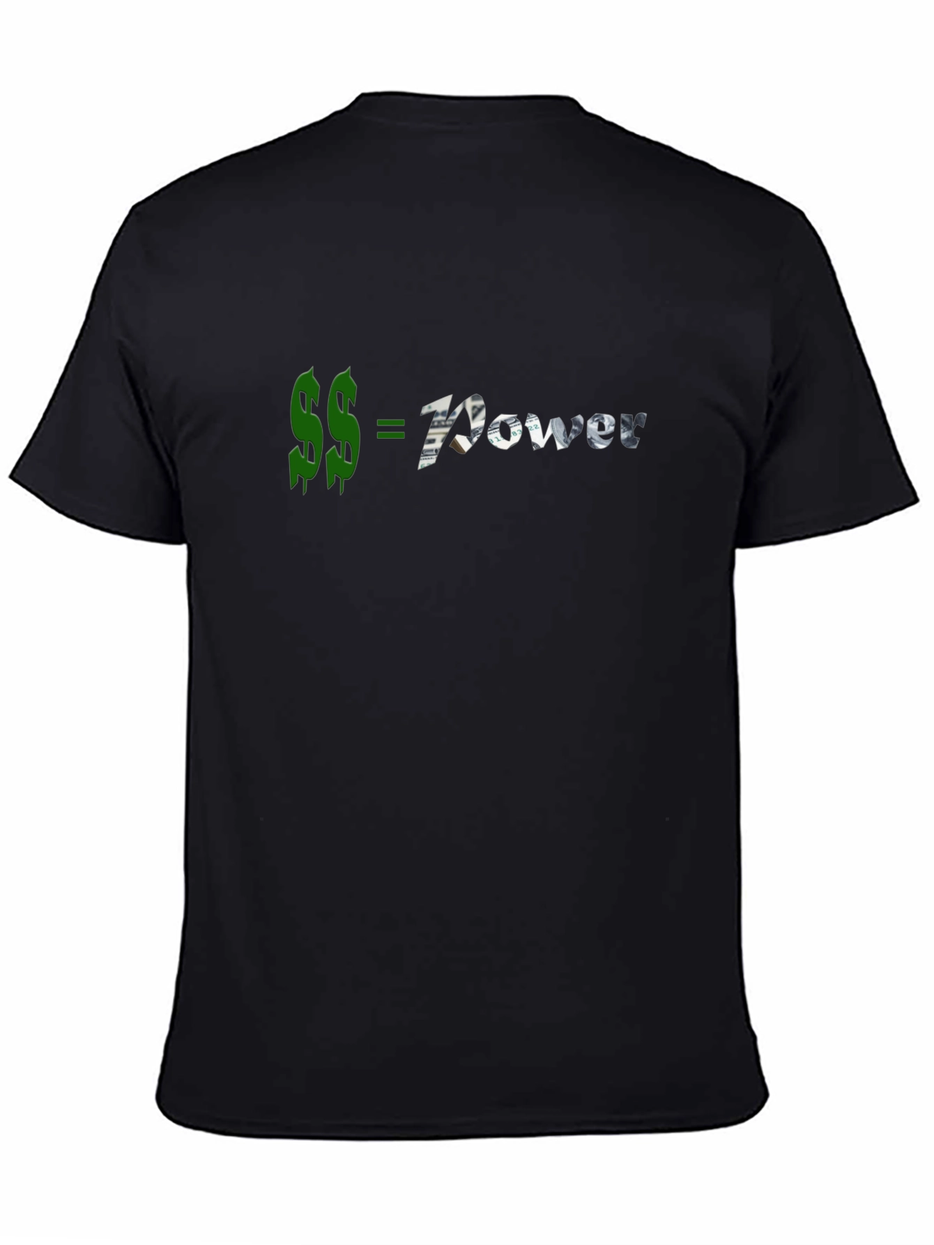 Money Equals Power Black Graphic T-Shirt