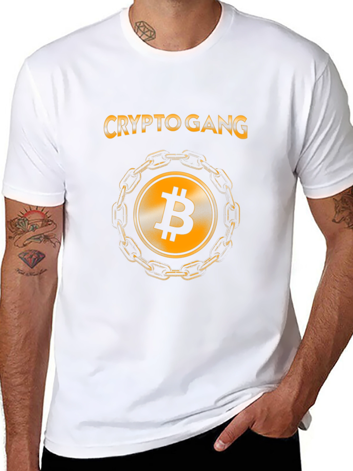 Crypto Gang Bitcoin Chain Graphic Tee