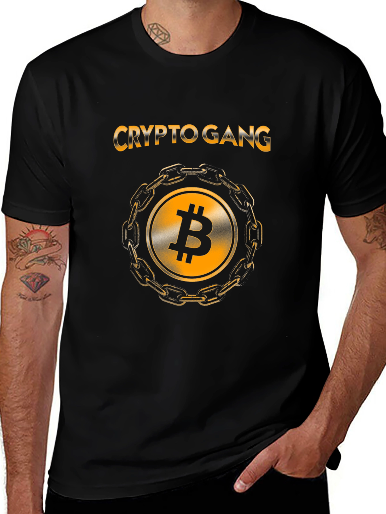 Crypto Gang Bitcoin Chain Graphic Tee