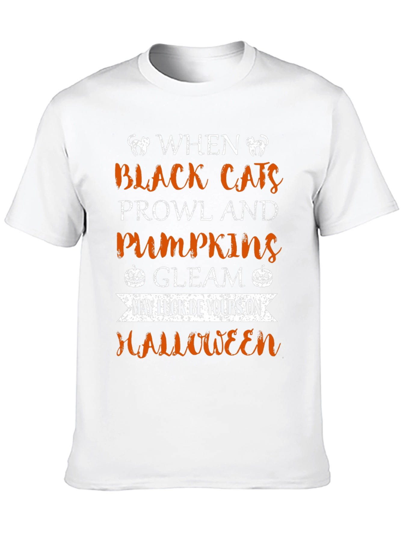 Halloween Black Cats Pumpkins T-Shirt