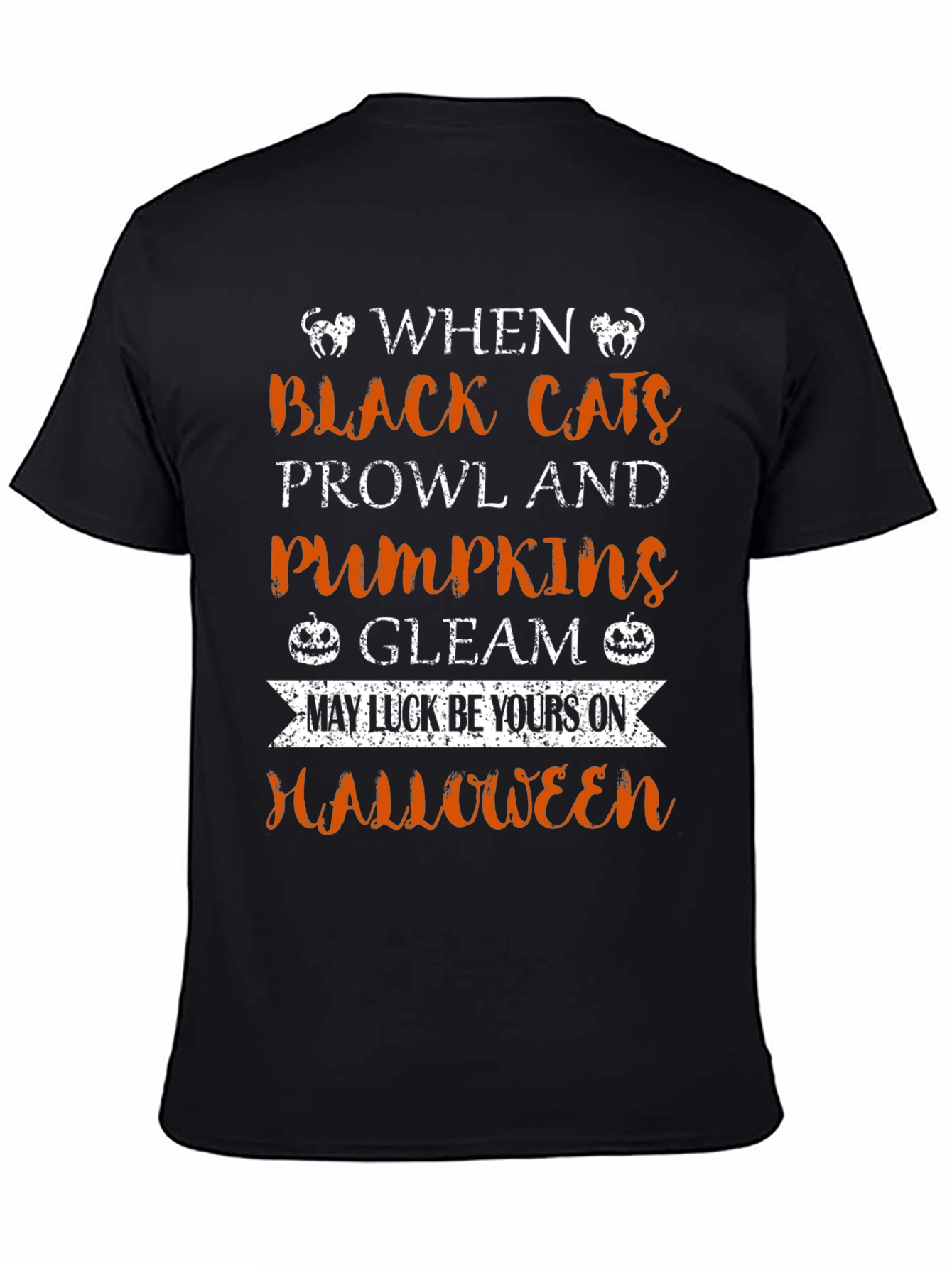 Halloween Black Cats Pumpkins T-Shirt