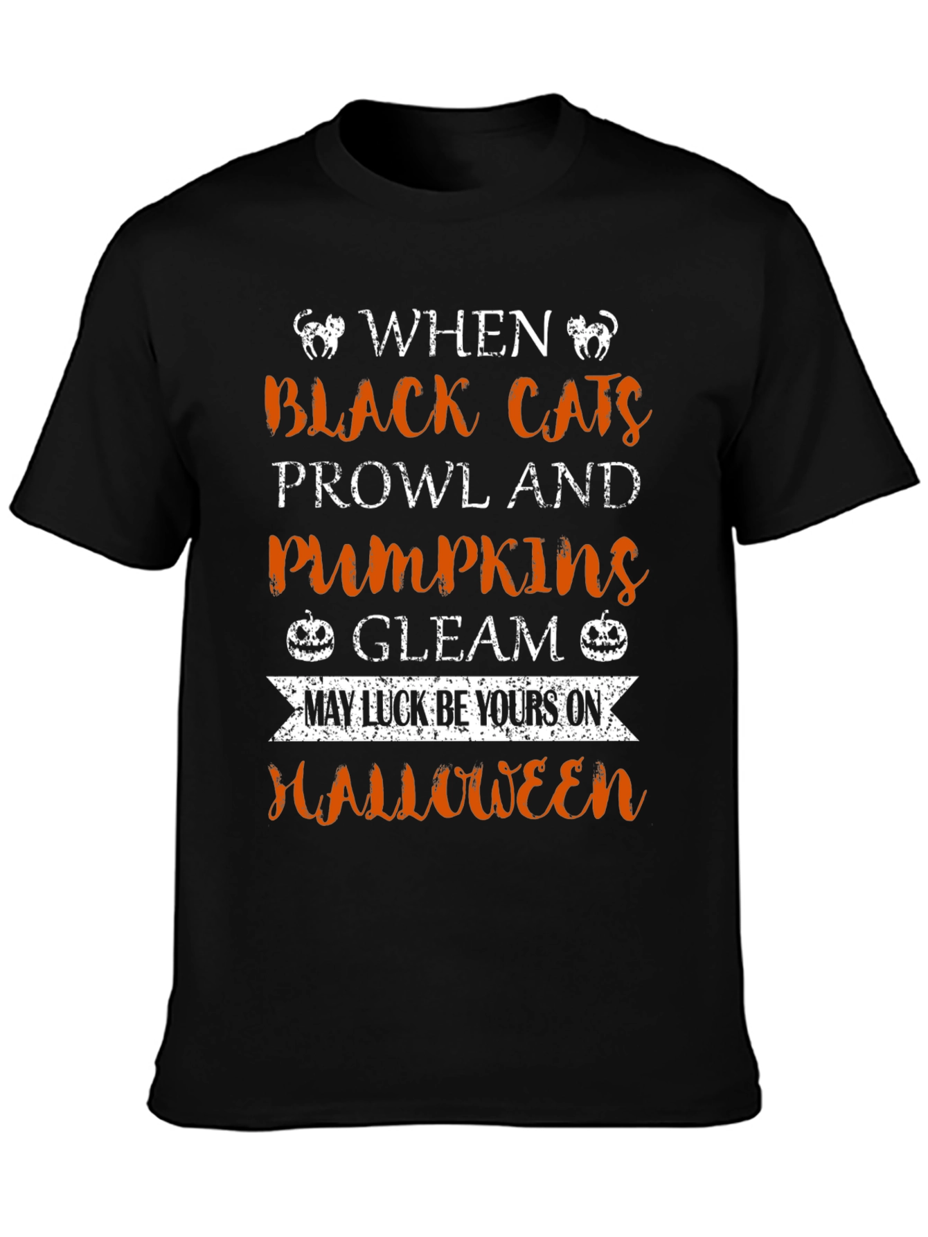 Halloween Black Cats Pumpkins T-Shirt