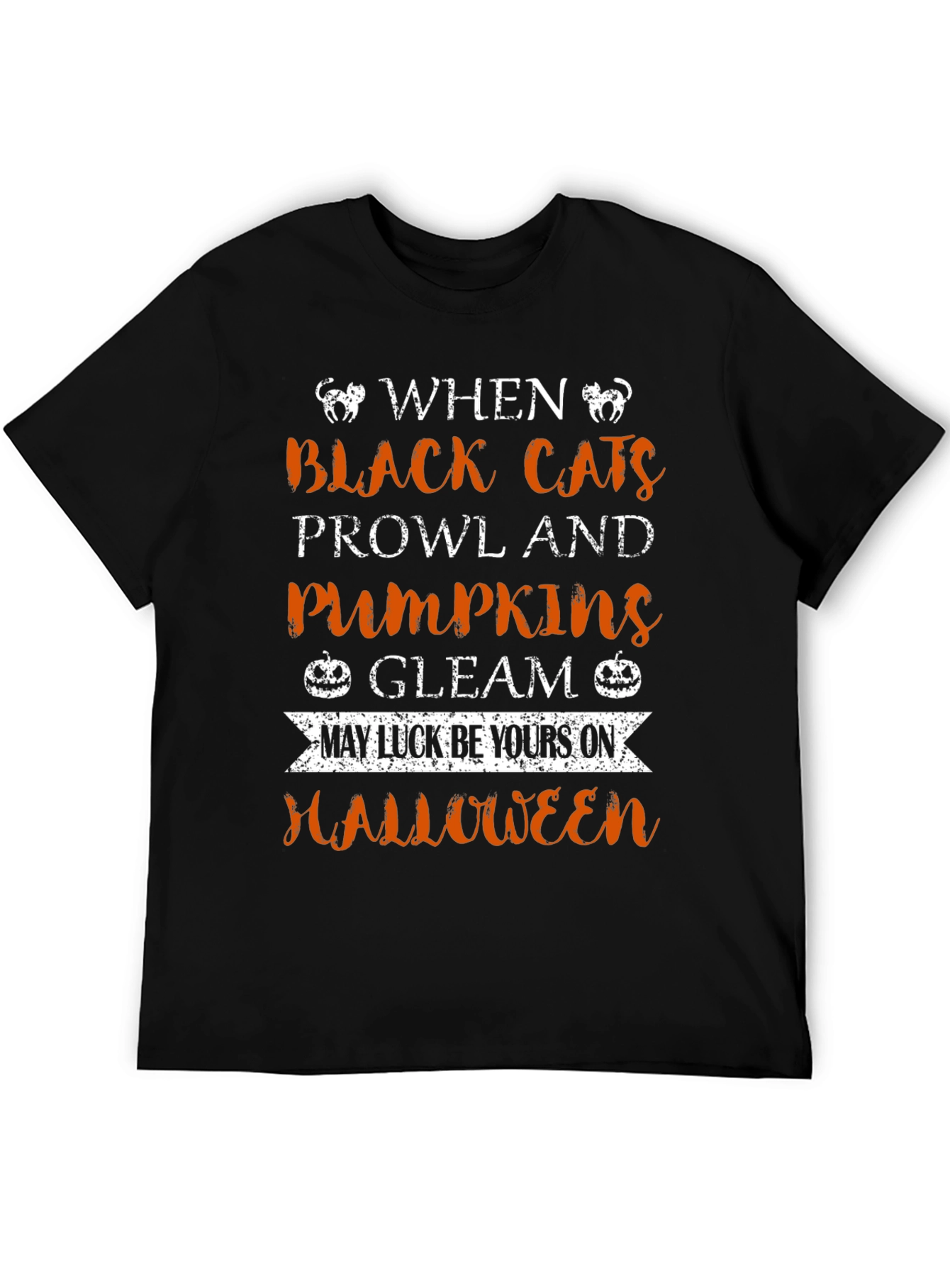 Halloween Black Cats Pumpkins T-Shirt