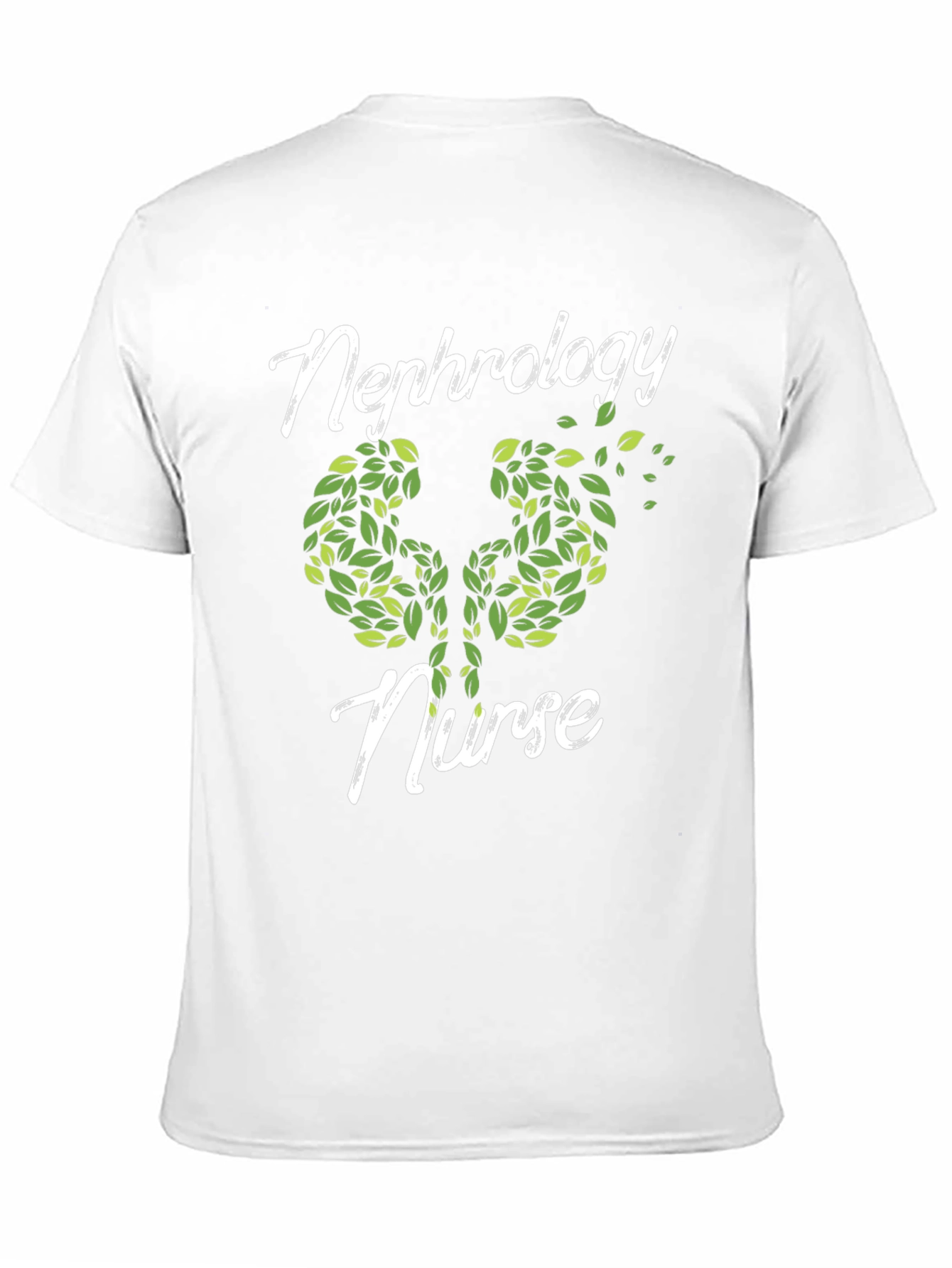 Nephrology Nurse T-Shirt - Kidney Leaf Design