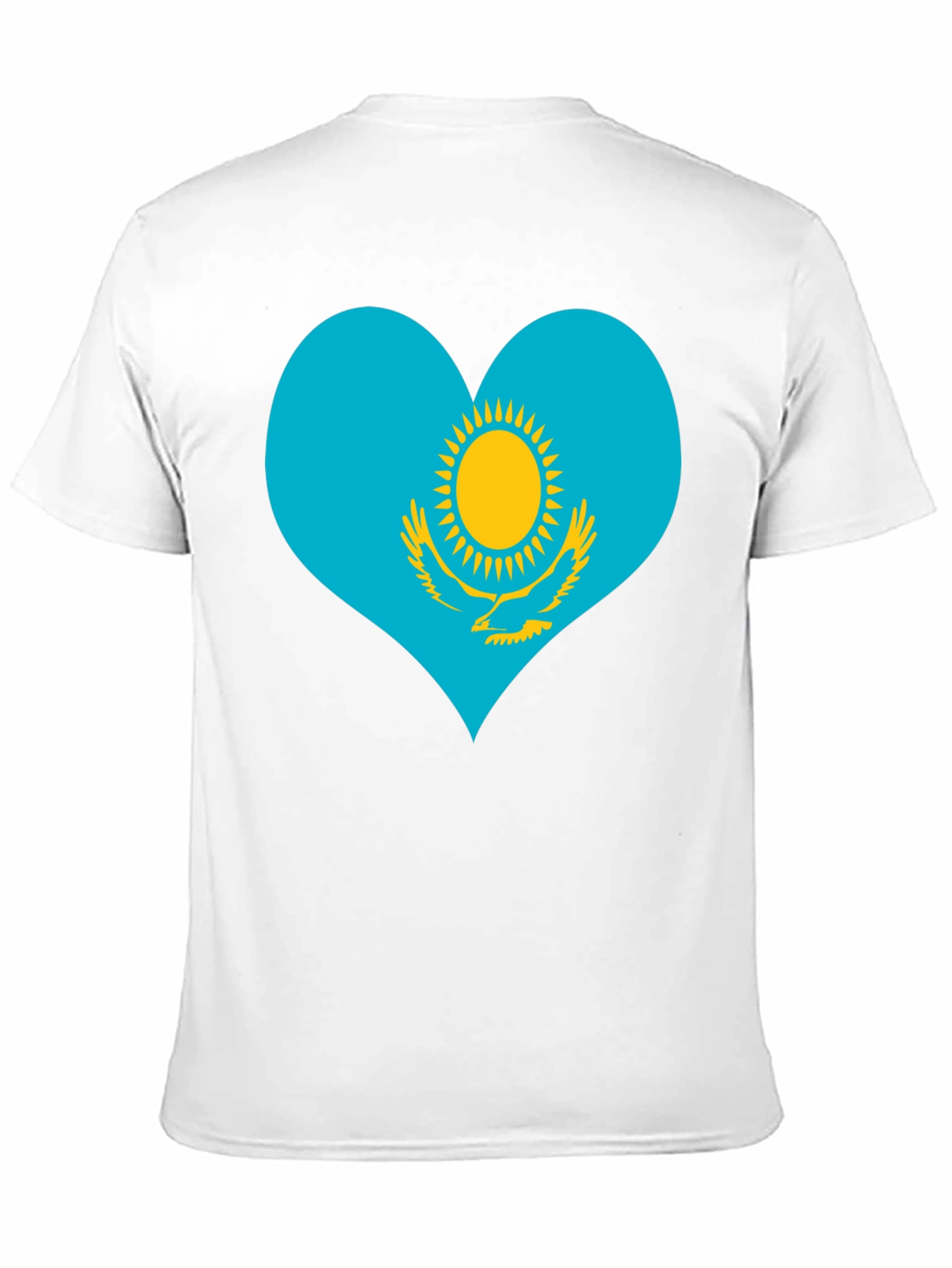 Kazakhstan Heart Flag Graphic Tee - Black