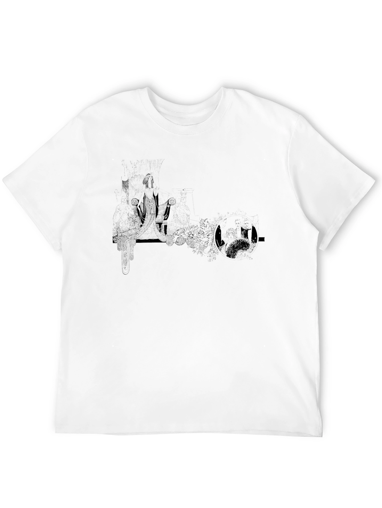 Mens Black Graphic Print Tee