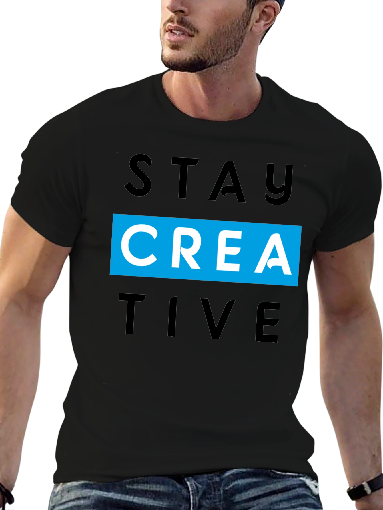 Stay Creative Mens Black T-Shirt