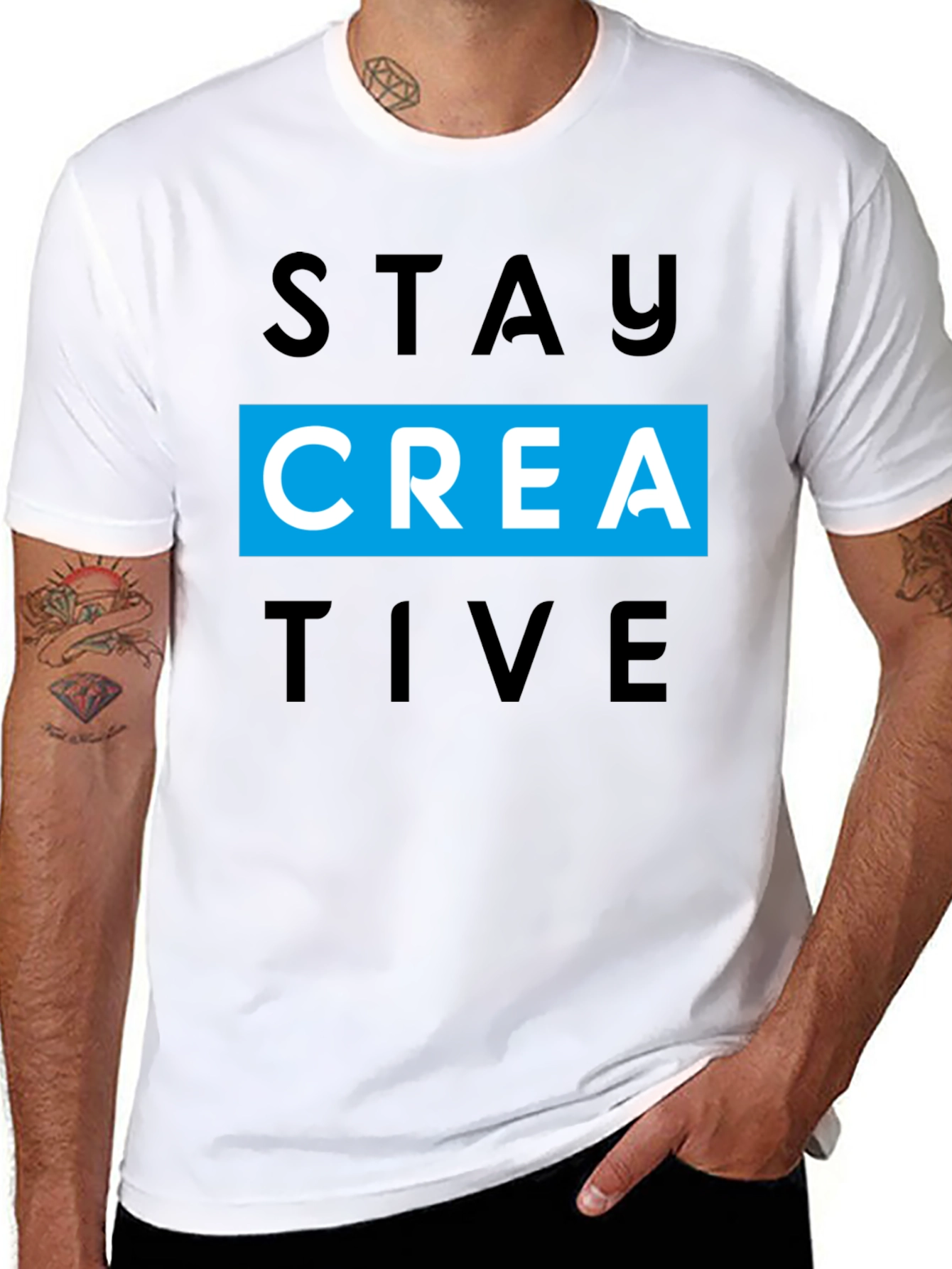 Stay Creative Mens Black T-Shirt