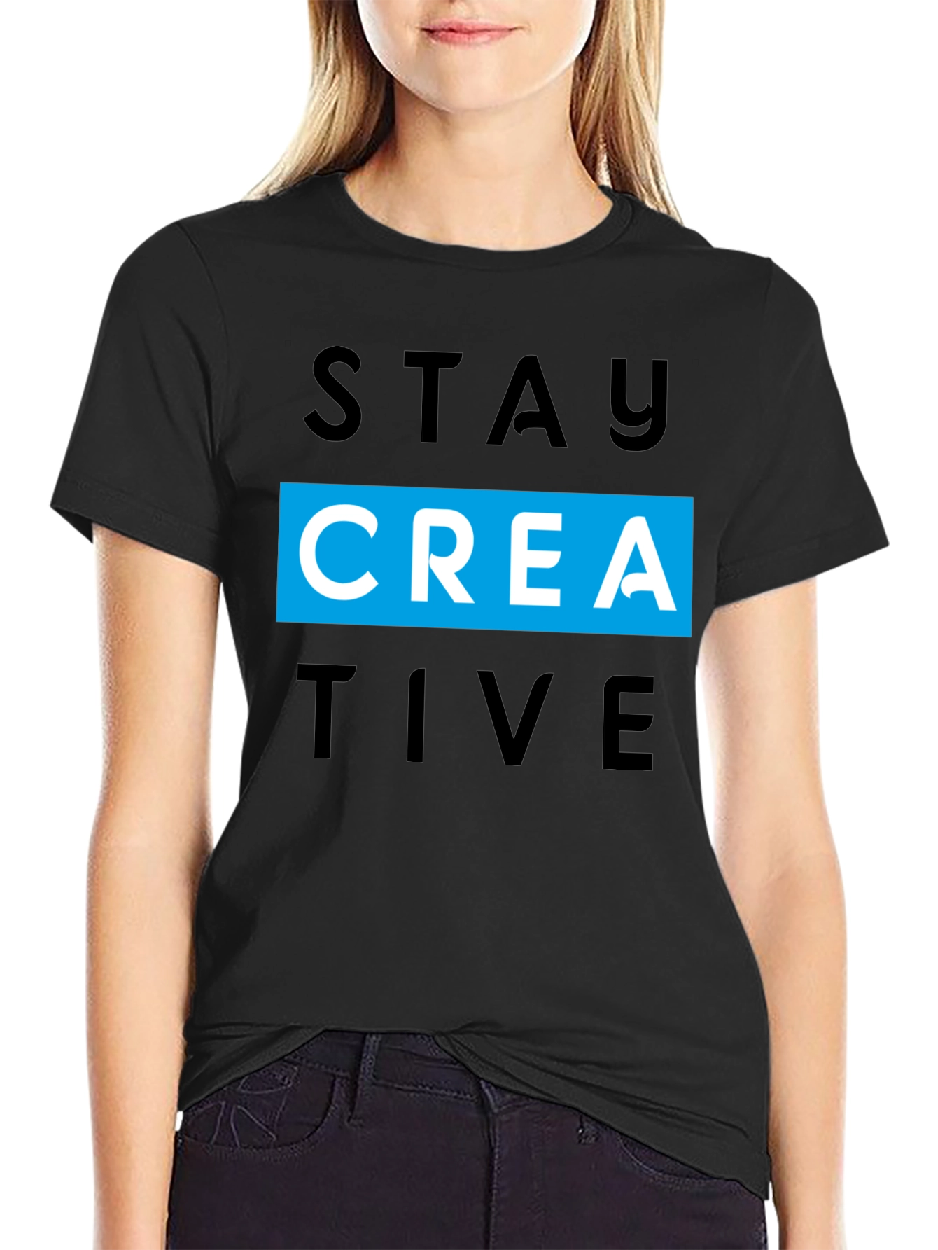 Stay Creative Mens Black T-Shirt