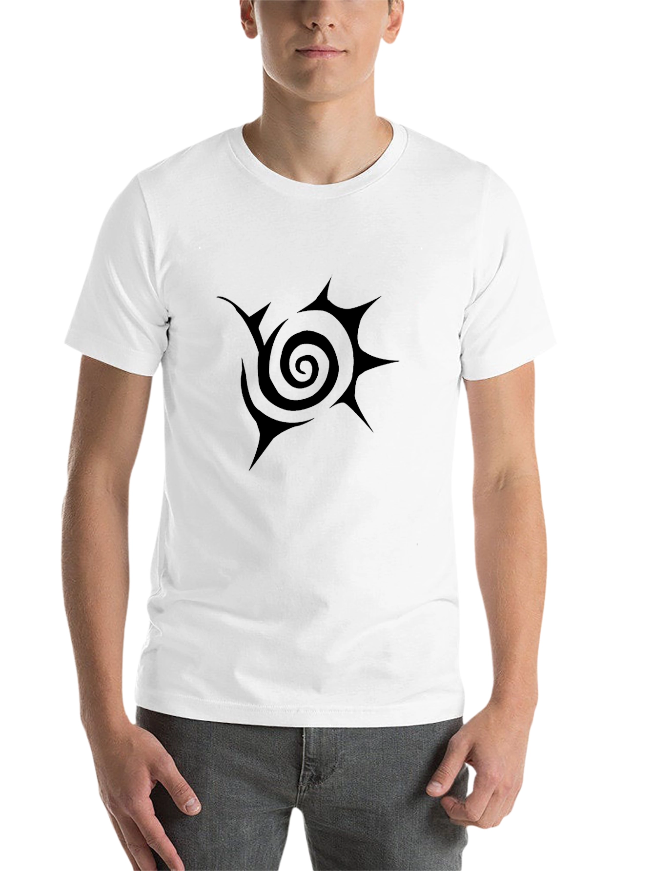Spiral Sun Tattoo Graphic T-Shirt - Modern Black Tee