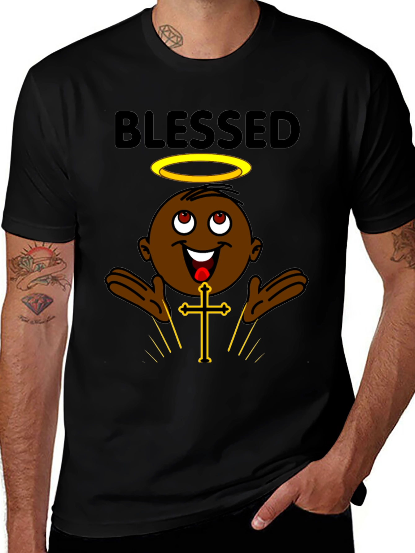 Blessed Cartoon Character Graphic T-Shirt