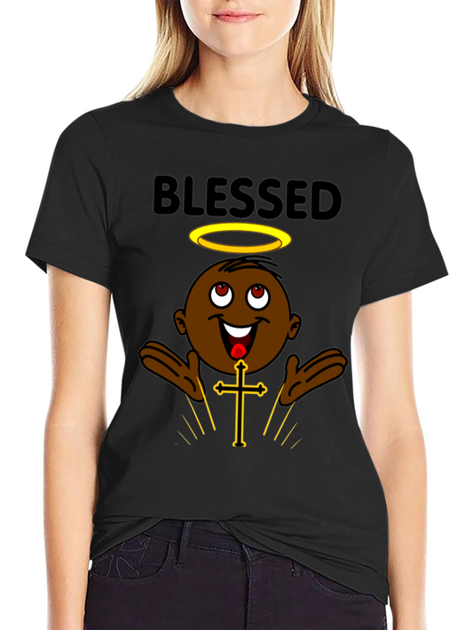 Blessed Cartoon Character Graphic T-Shirt