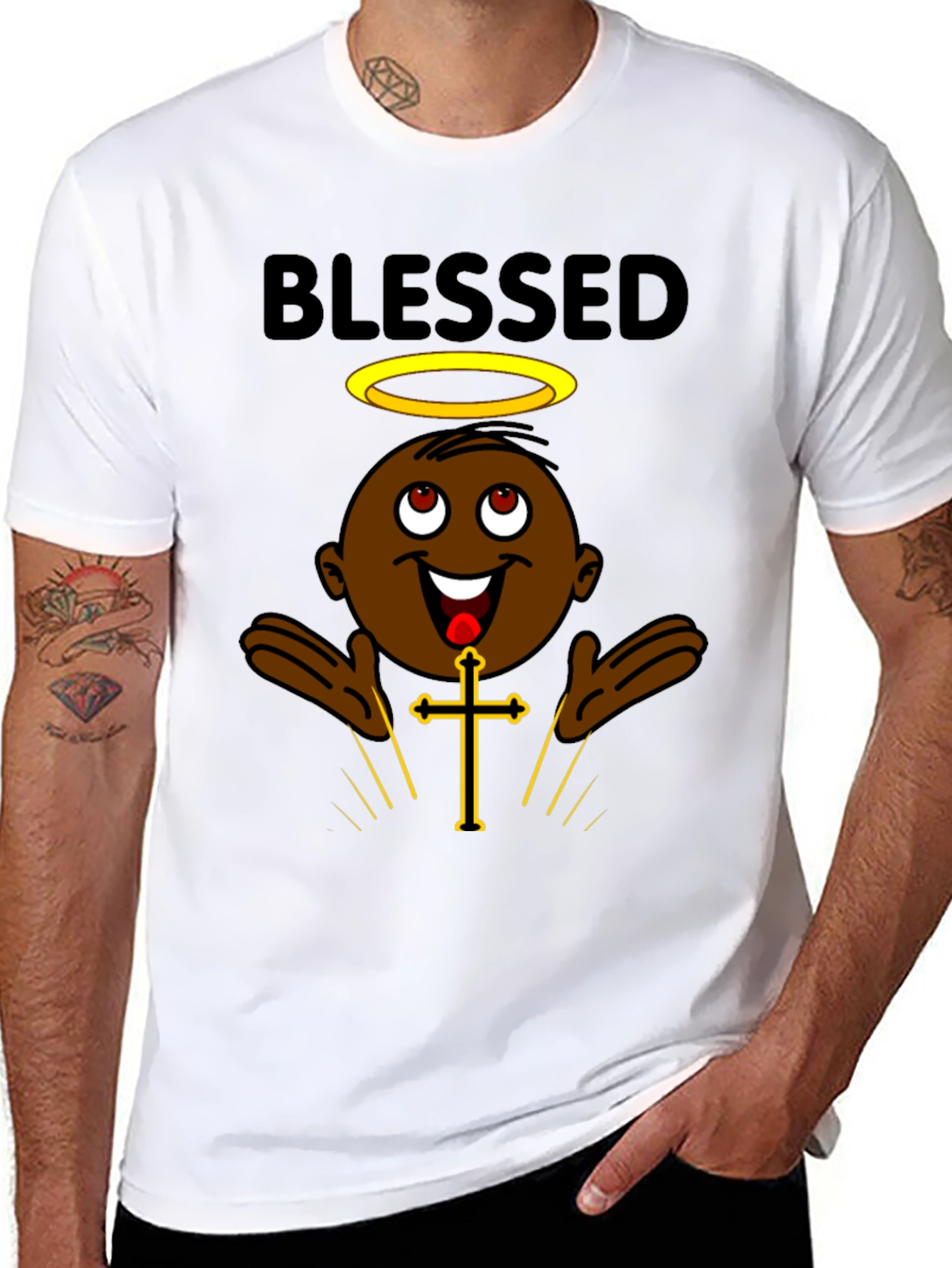 Blessed Cartoon Character Graphic T-Shirt