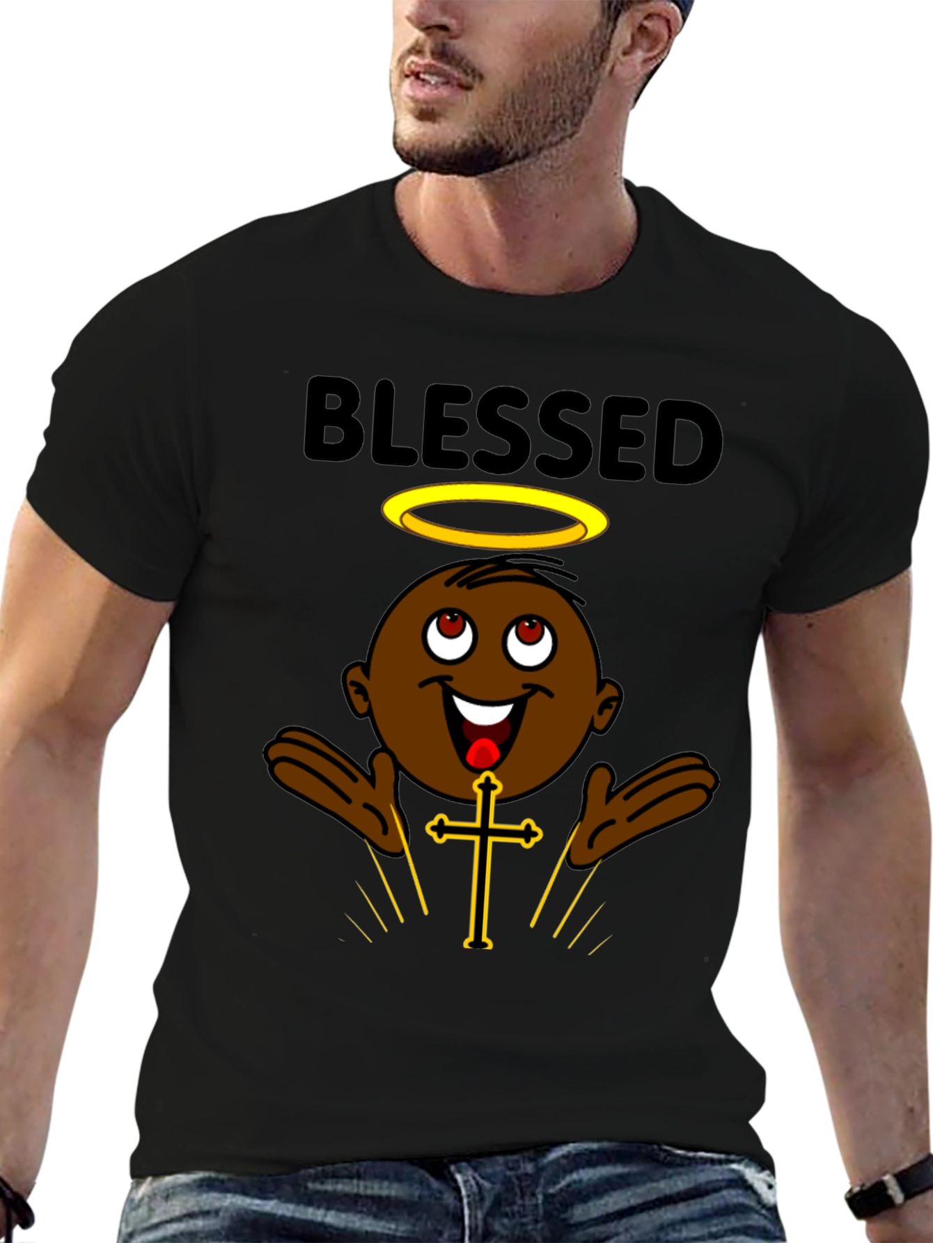 Blessed Cartoon Character Graphic T-Shirt