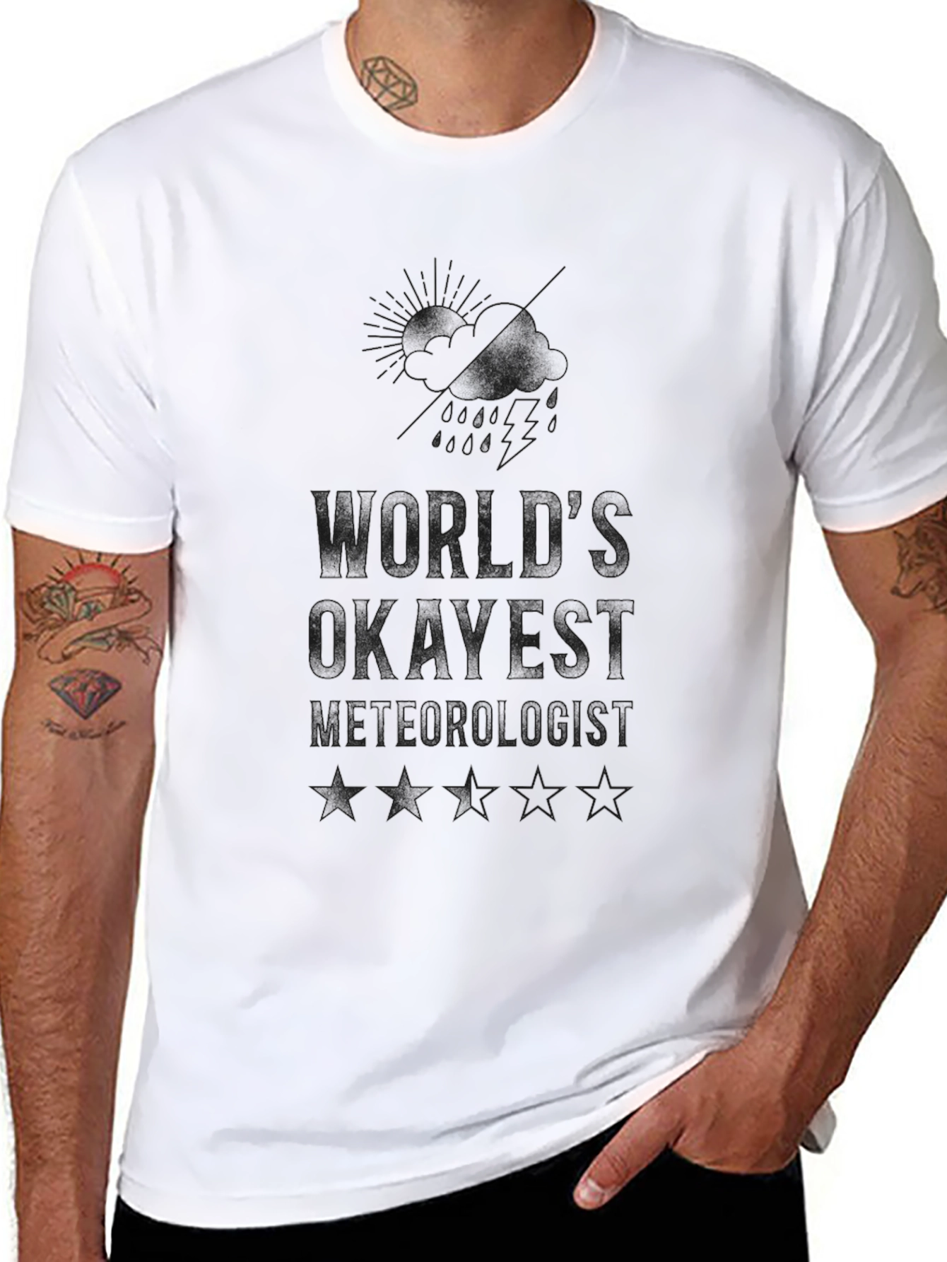 Worlds Okayest Meteorologist Black T-Shirt