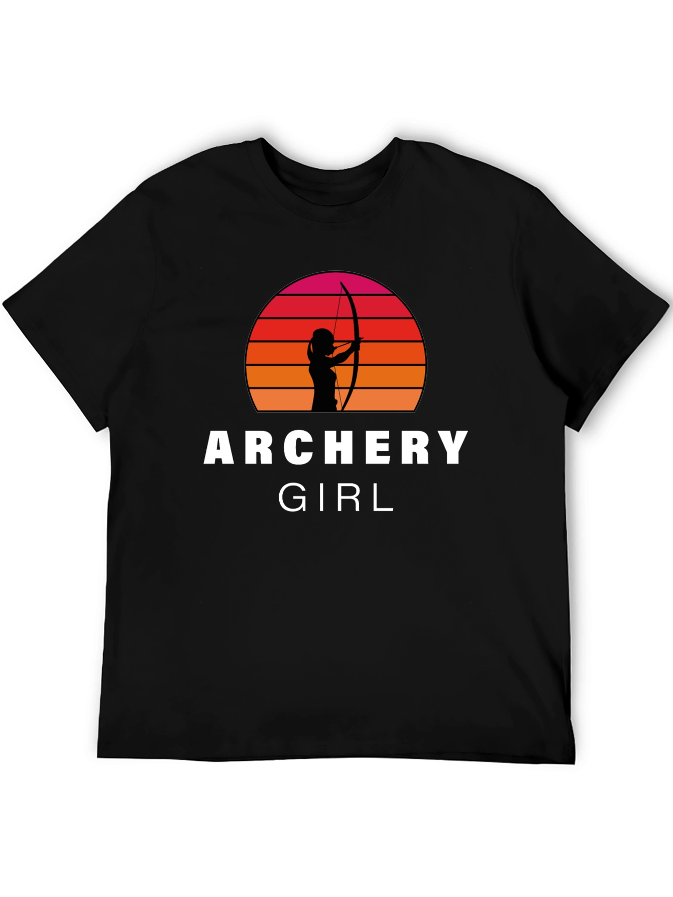 Archery Girl T-Shirt - Retro Sunset Archer Tee