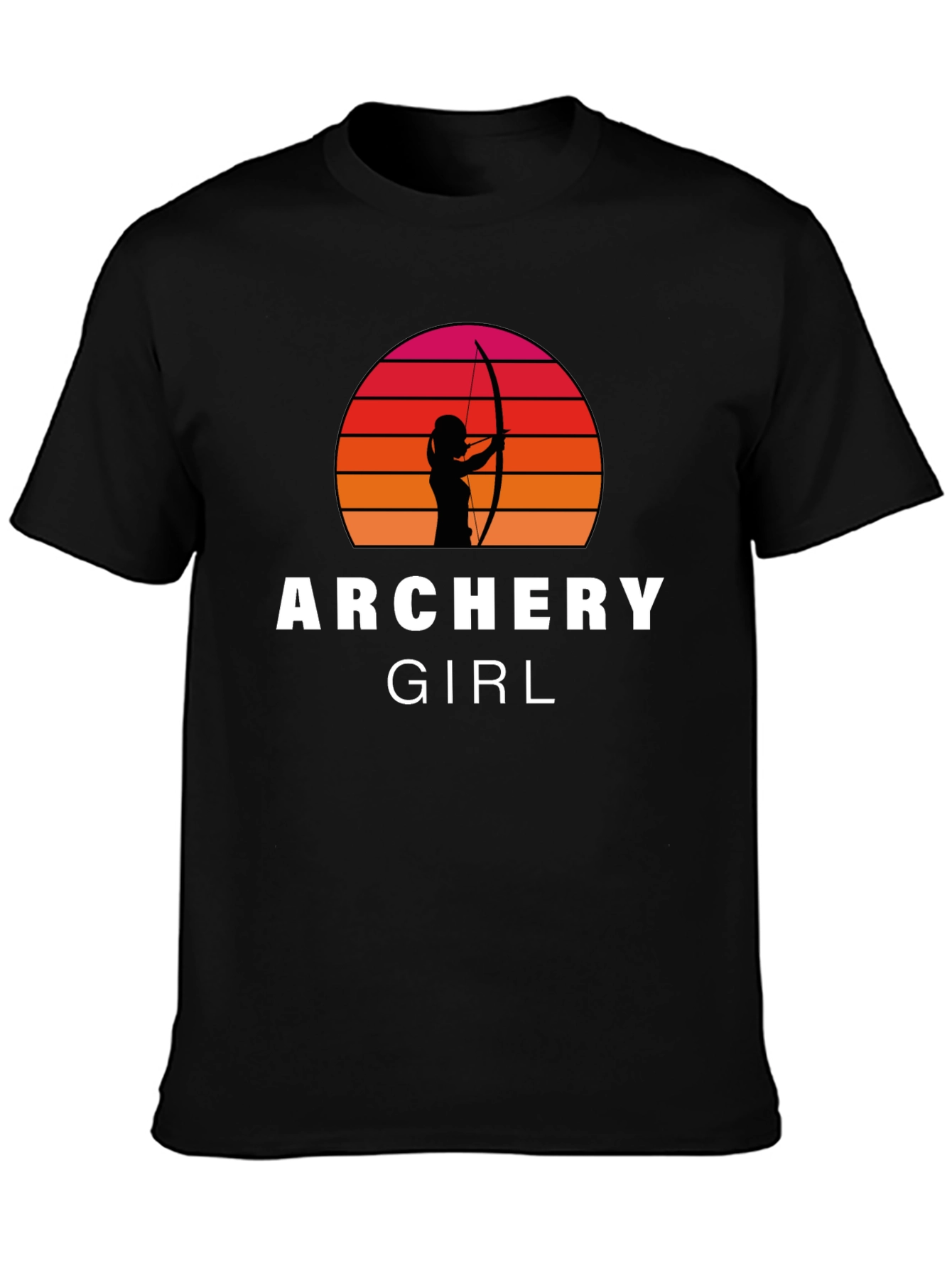 Archery Girl T-Shirt - Retro Sunset Archer Tee