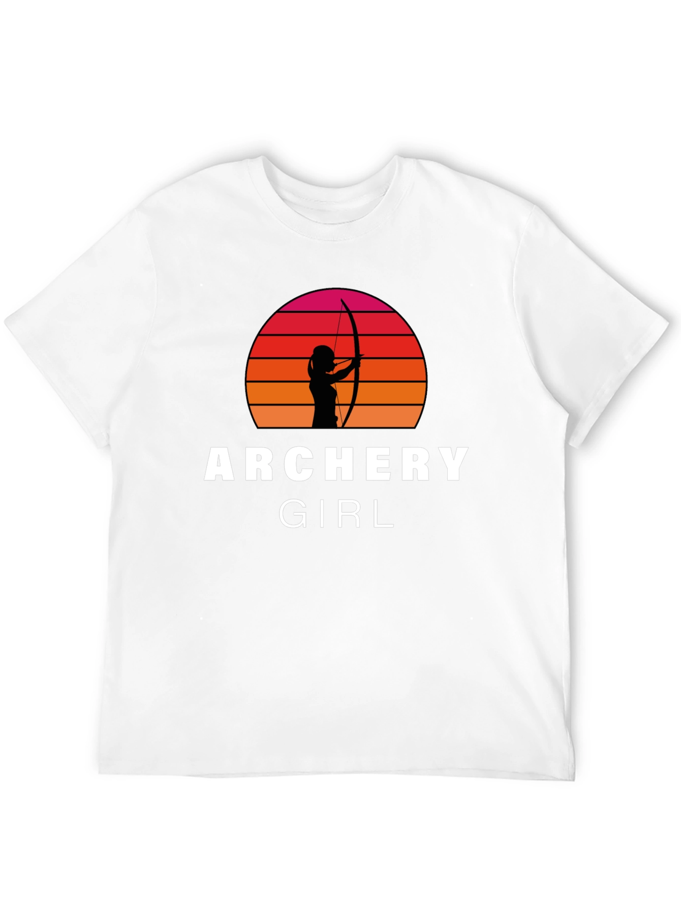 Archery Girl T-Shirt - Retro Sunset Archer Tee