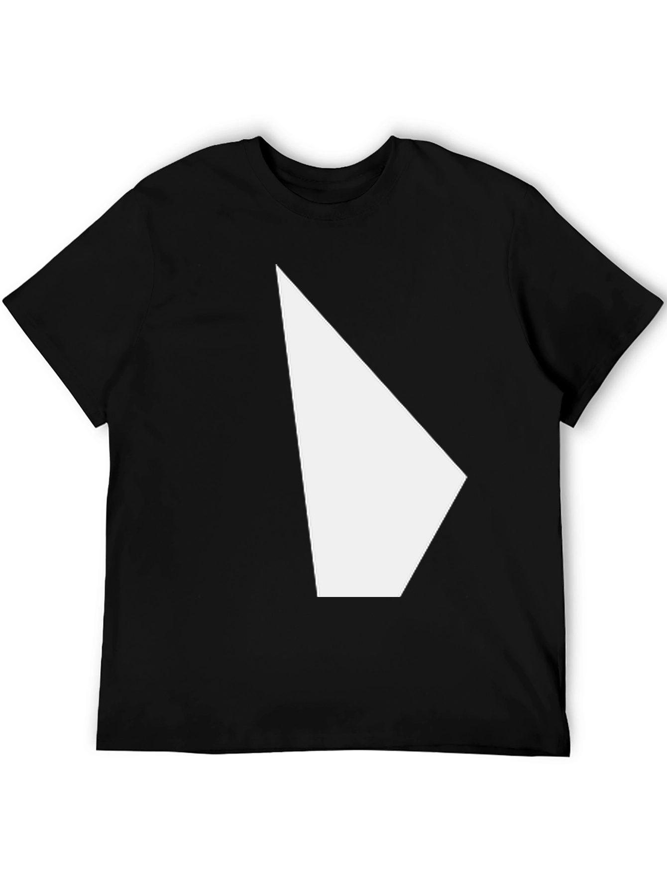 Modern Graphic Tee - Black Shirt with White Triangle