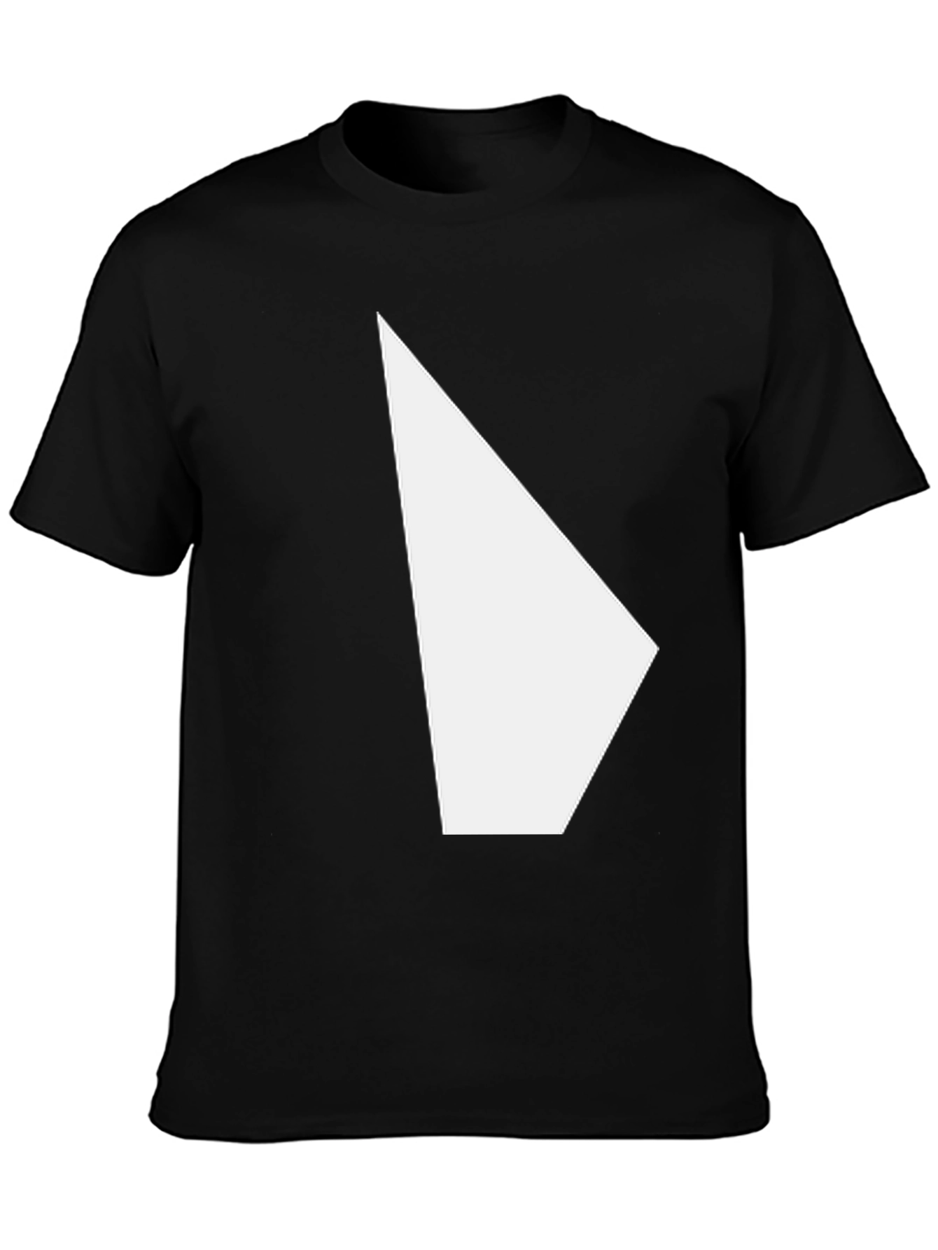 Modern Graphic Tee - Black Shirt with White Triangle