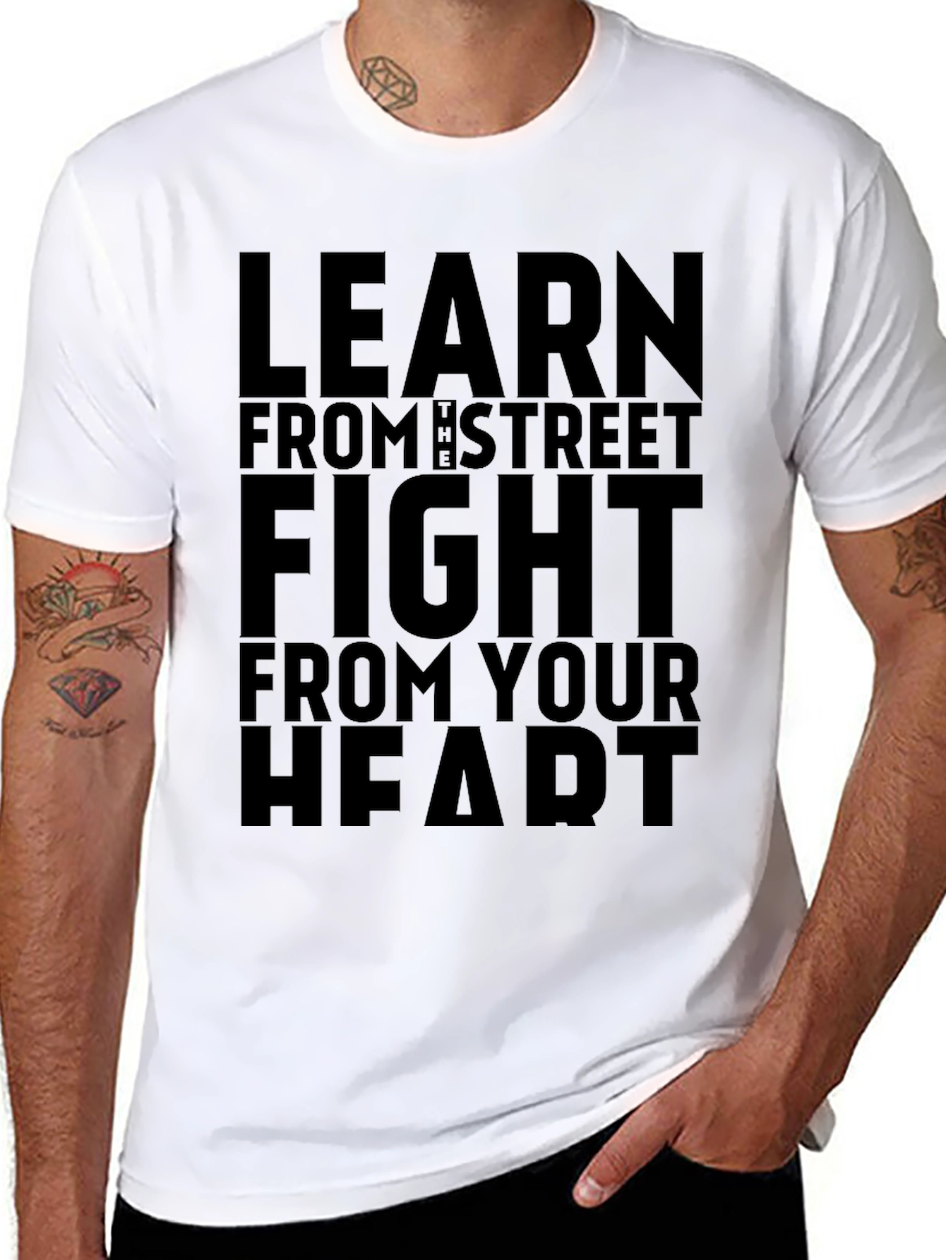 Learn From The Street Mens Black T-Shirt