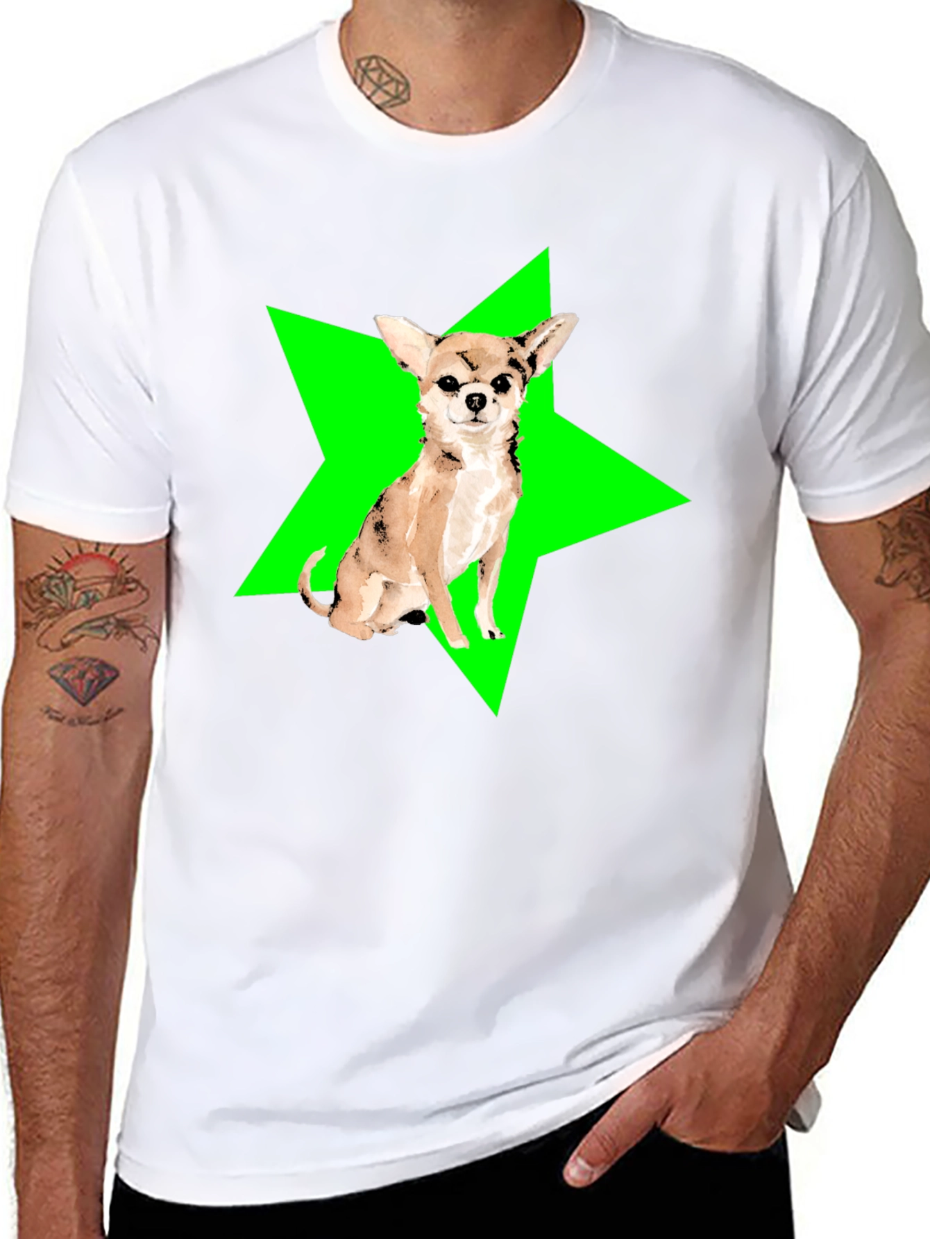 Chihuahua Star Graphic Tee - Cool Dog Lover Shirt
