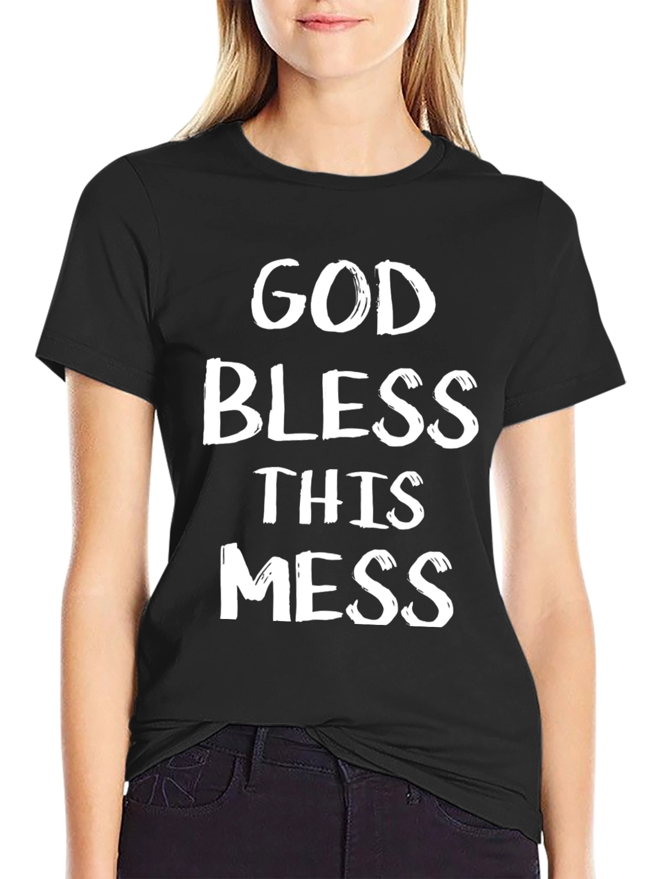 God Bless This Mess Black Graphic T-Shirt