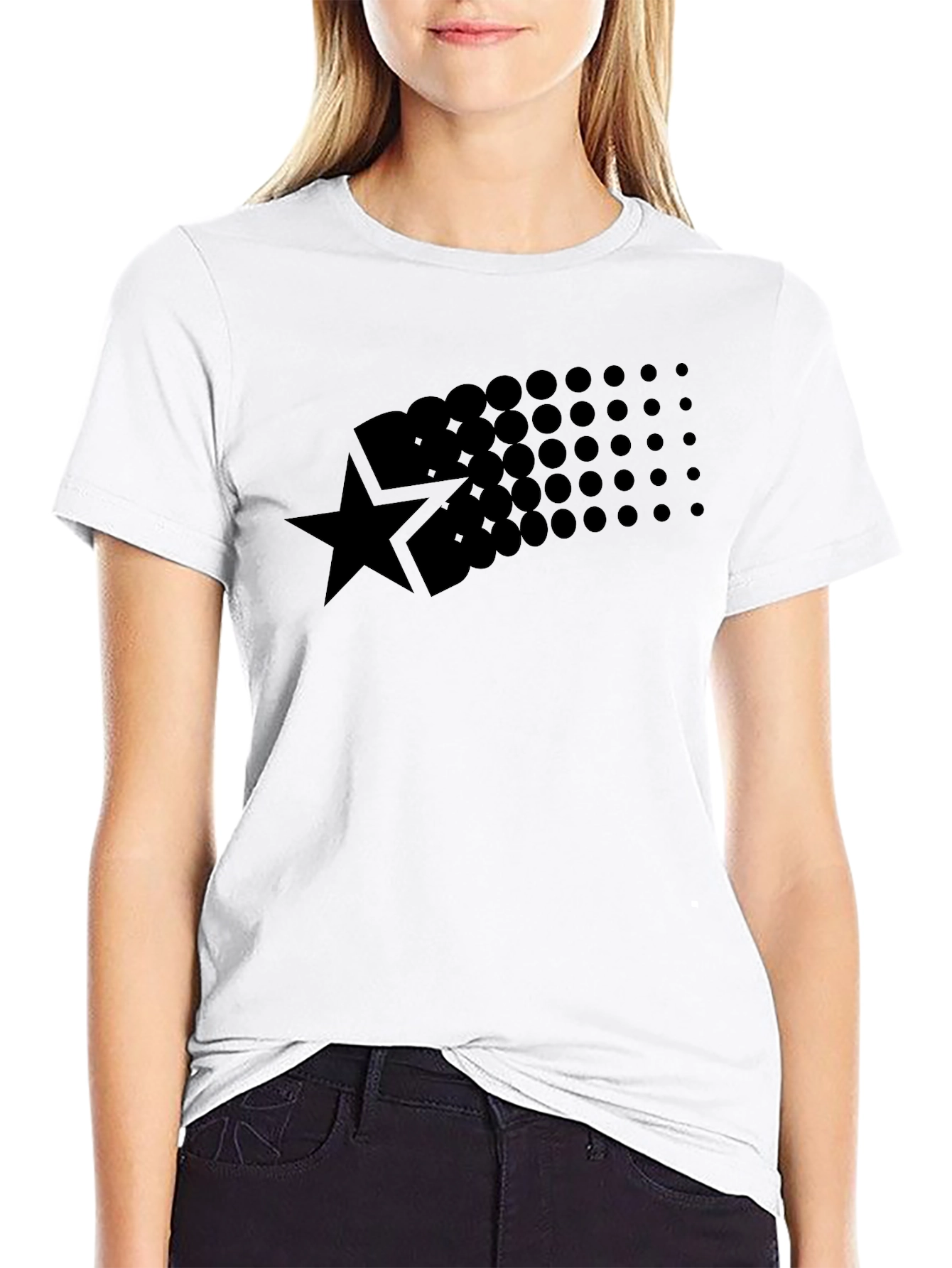 Black Star Burst Graphic Tee - Modern Style