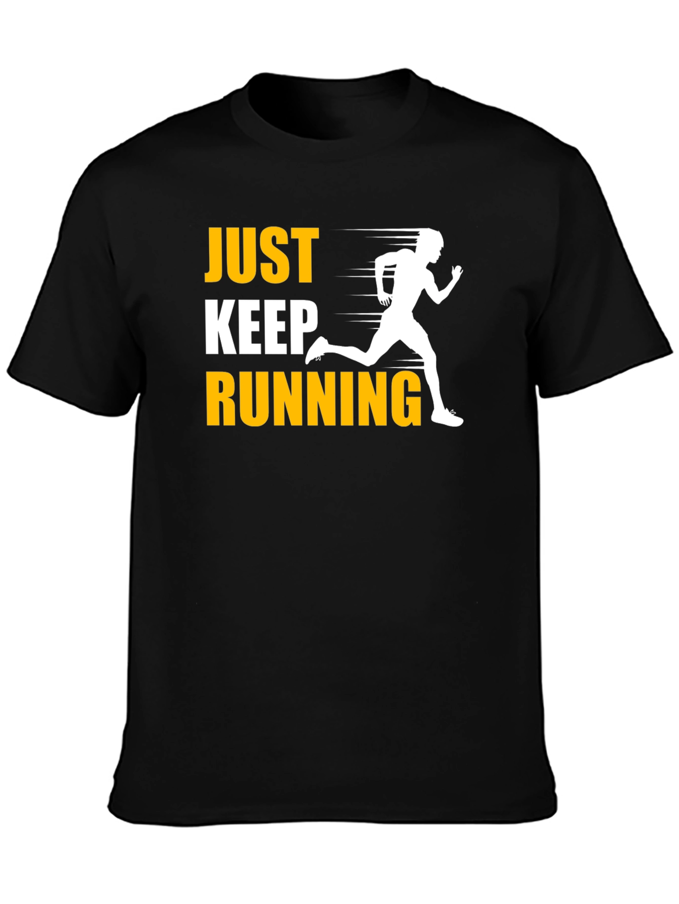 Just Keep Running Black Graphic T-Shirt