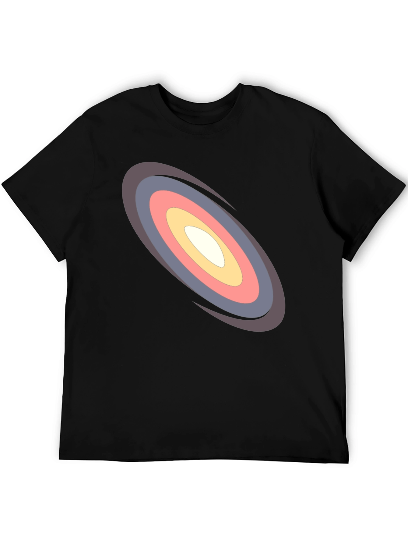 Stylish Black Tee with Unique Oval Design