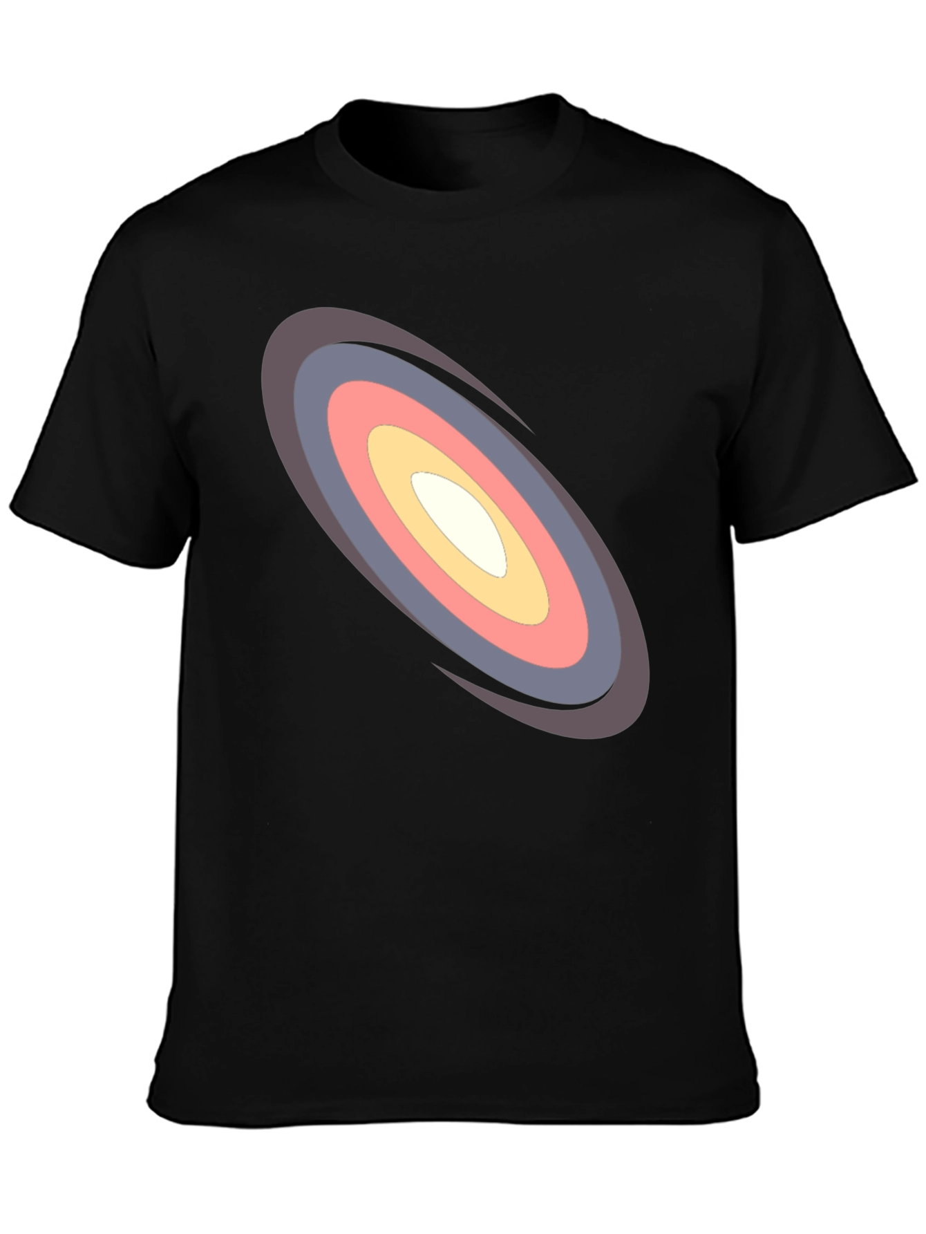 Stylish Black Tee with Unique Oval Design