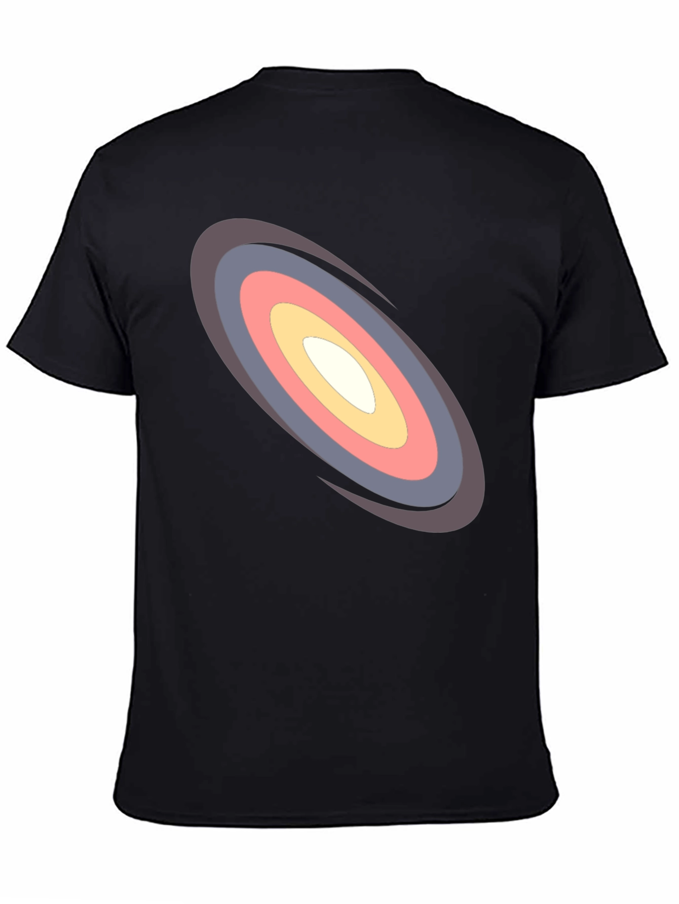 Stylish Black Tee with Unique Oval Design