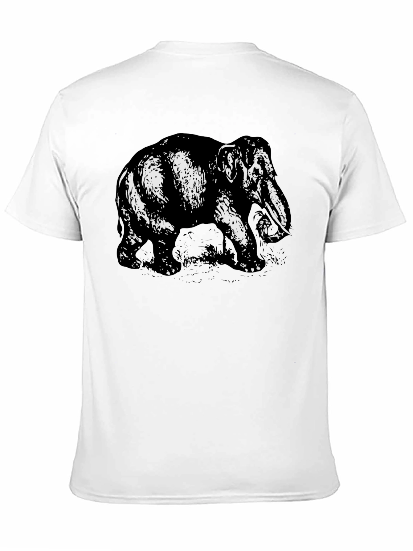 Elephant Graphic Tee - Bold Black Cotton Shirt