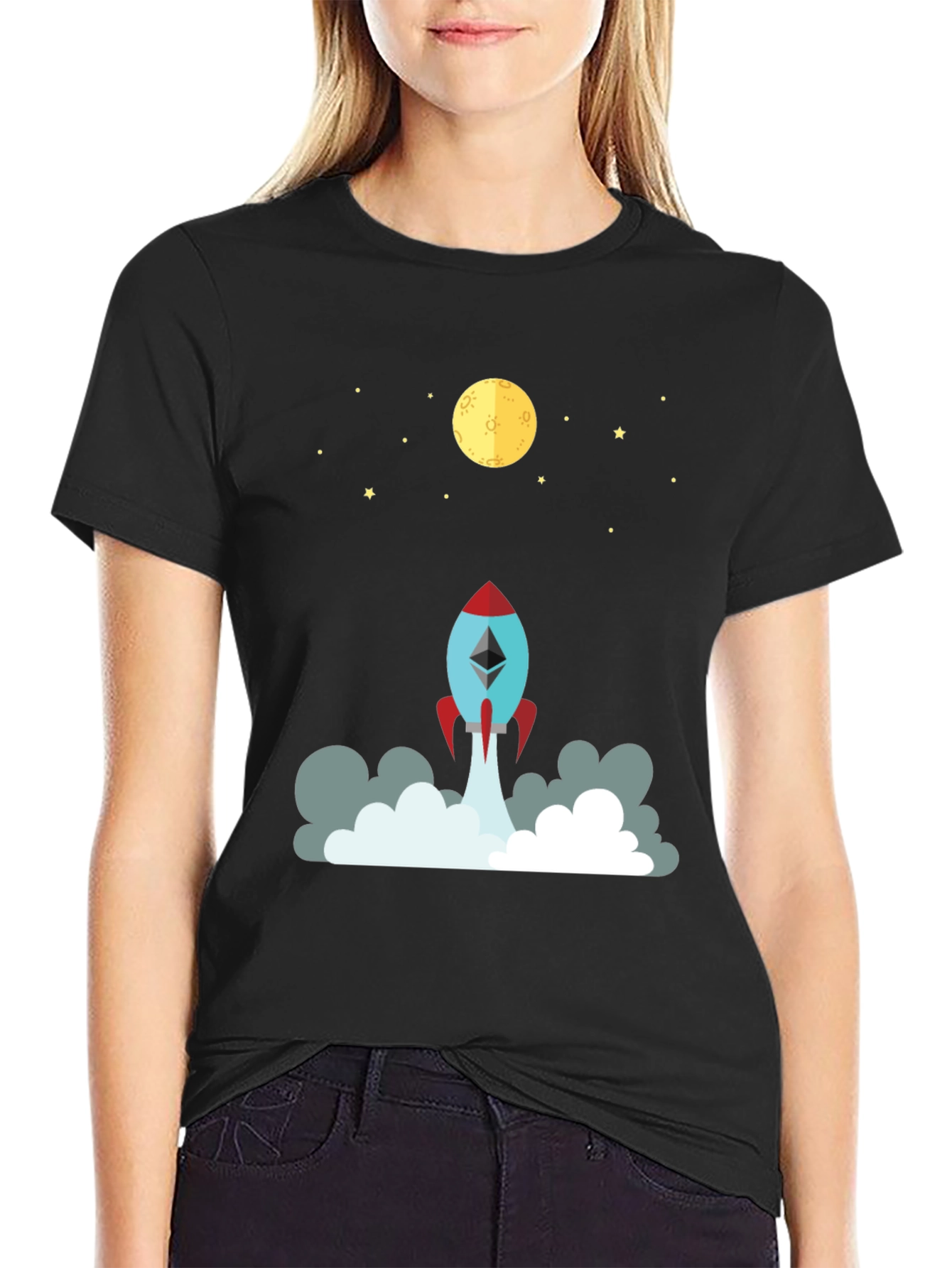 Ethereum Rocket to the Moon Graphic Tee
