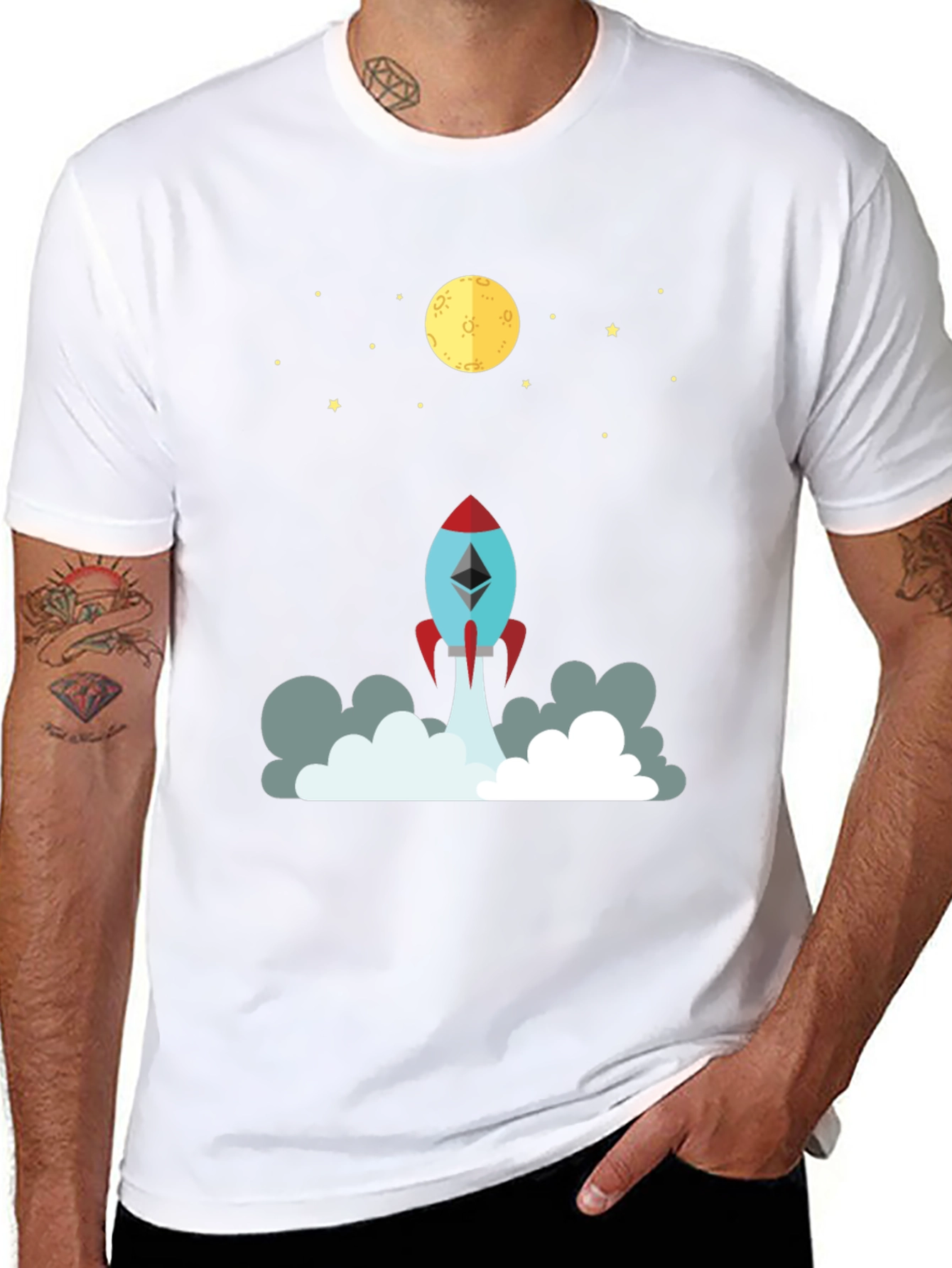 Ethereum Rocket to the Moon Graphic Tee